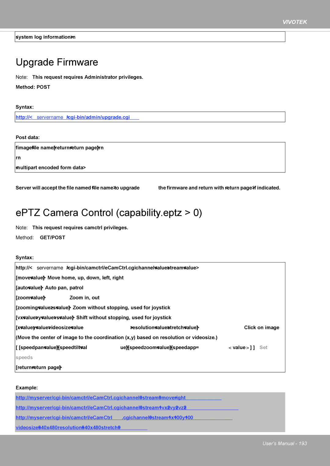 Vivotek FD8371EV user manual Upgrade Firmware, EPTZ Camera Control capability.eptz 