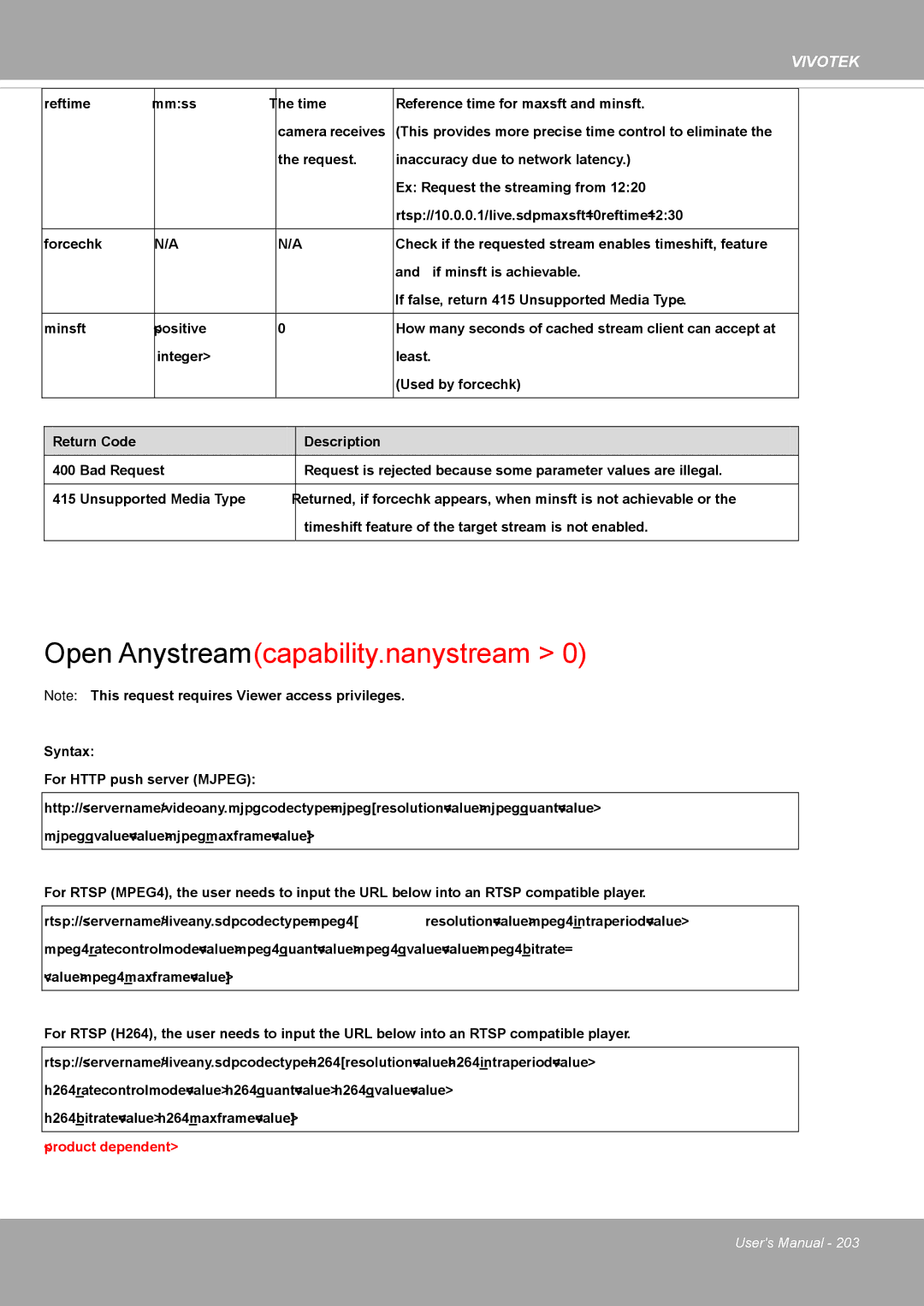 Vivotek FD8371EV user manual Open Anystream capability.nanystream 