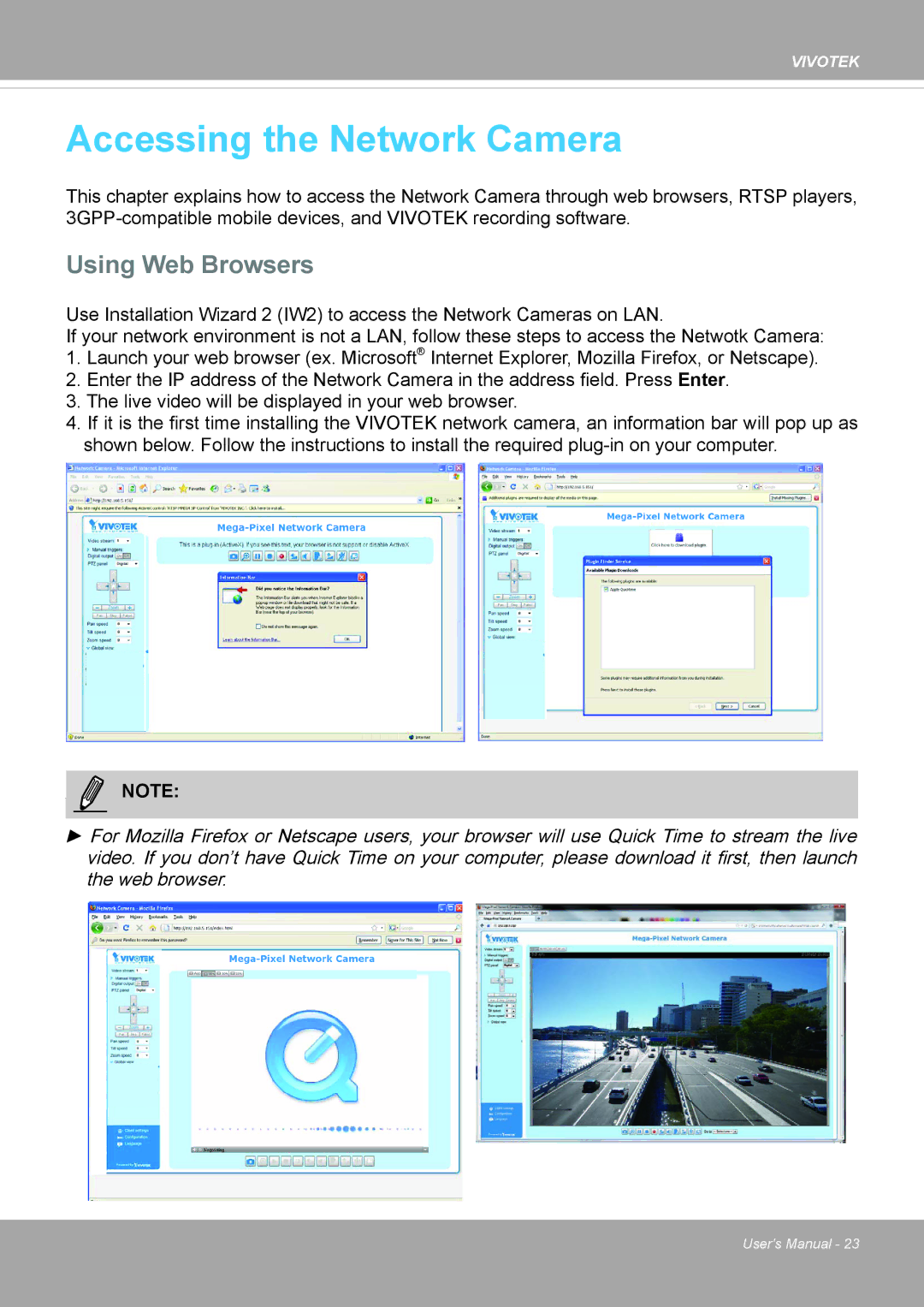 Vivotek FD8371EV user manual Accessing the Network Camera, Using Web Browsers 