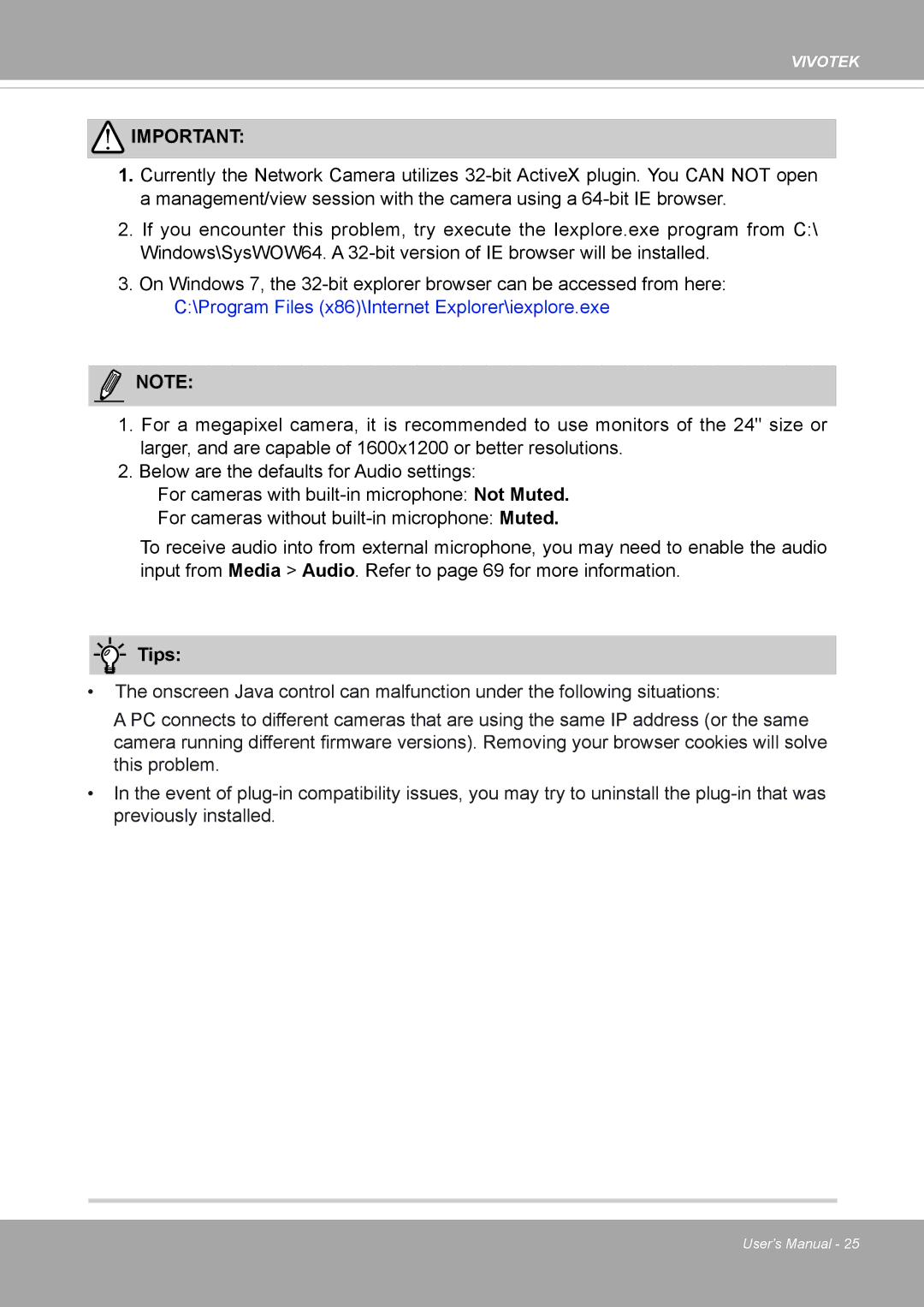 Vivotek FD8371EV user manual Tips 