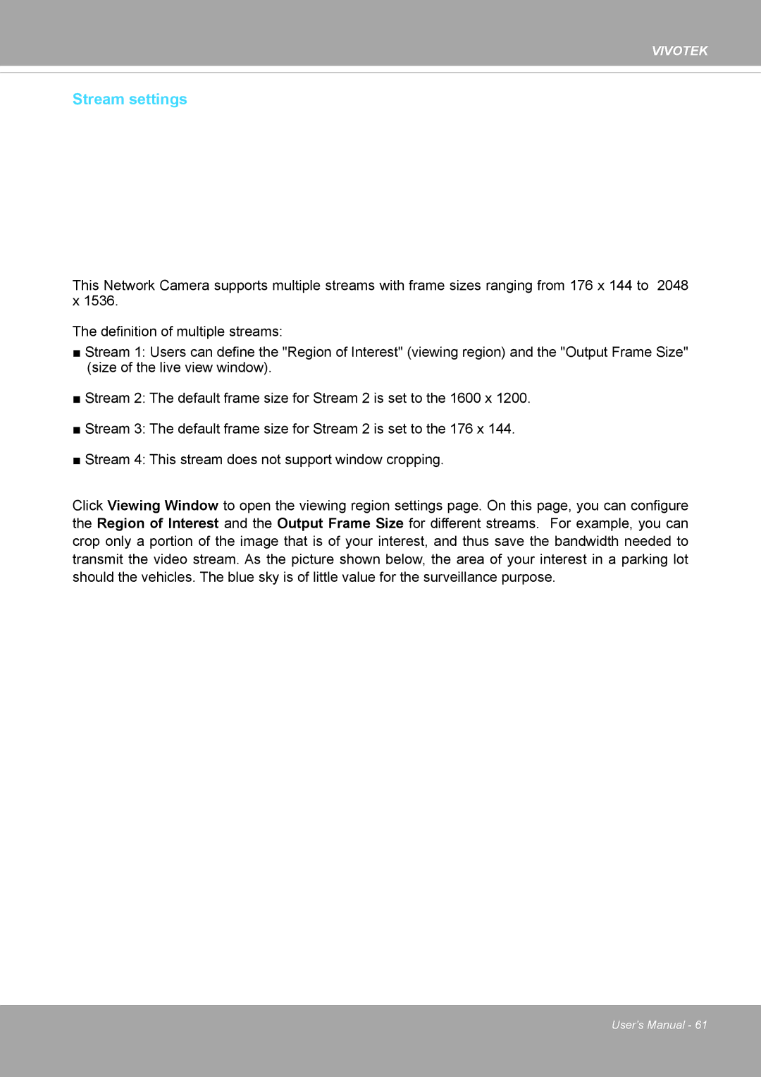 Vivotek FD8371EV user manual Stream settings 