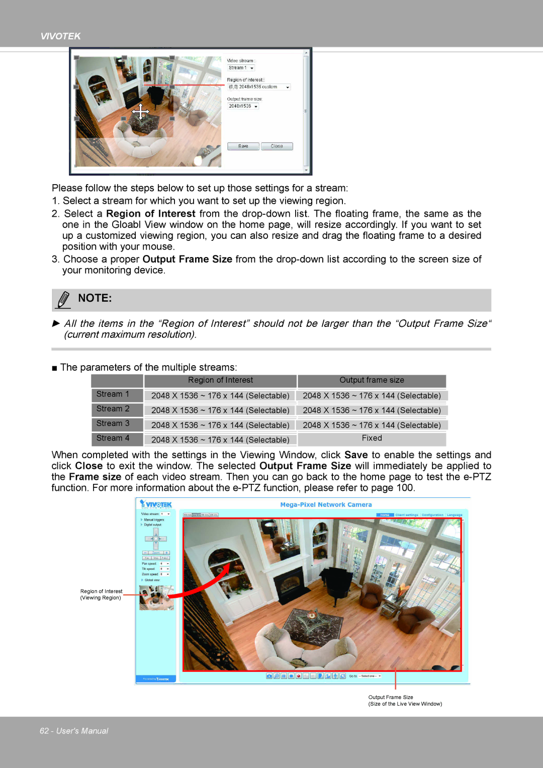 Vivotek FD8371EV user manual MediaNOTE Video, Parameters of the multiple streams 