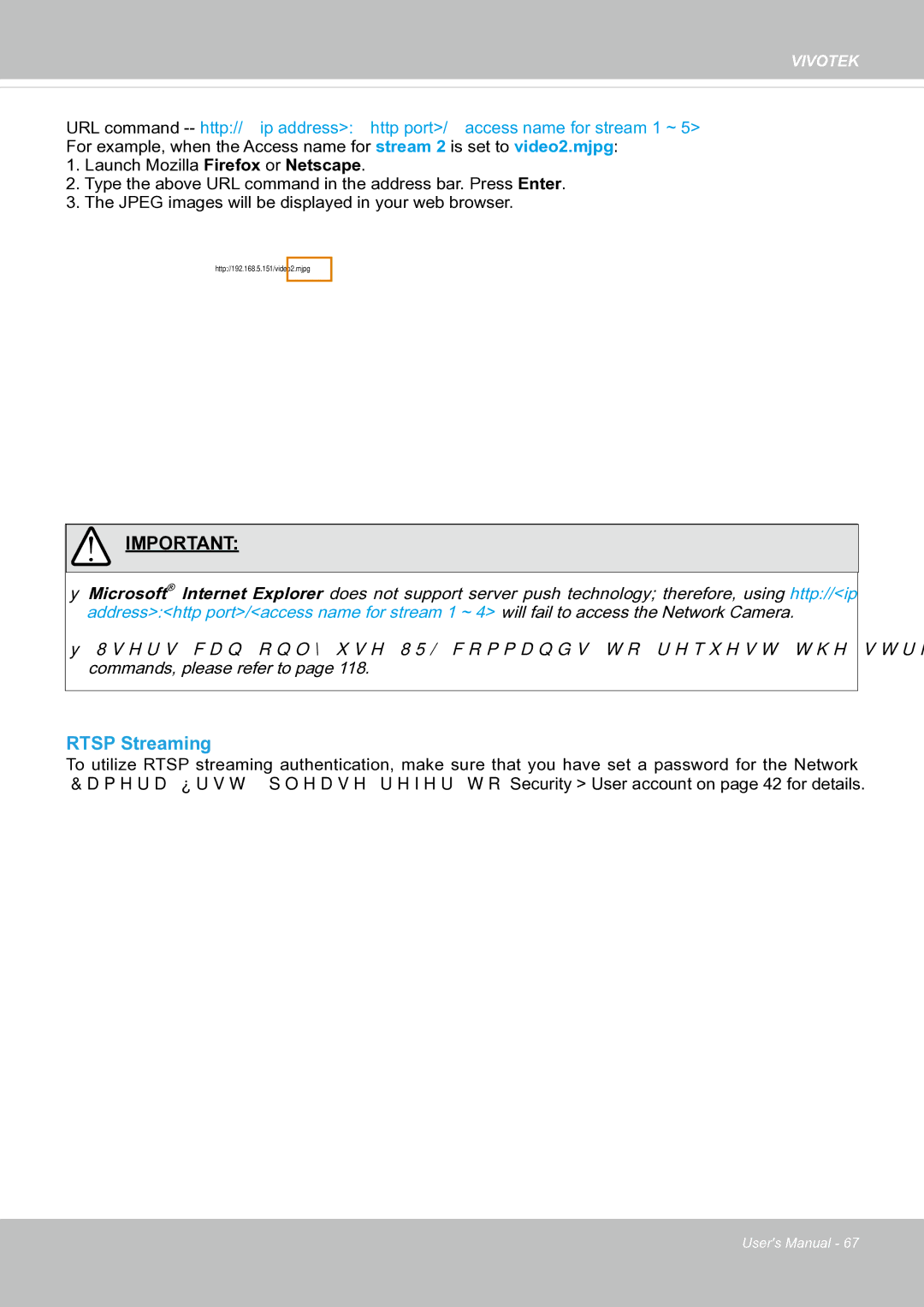 Vivotek FE8171V manual Rtsp Streaming 