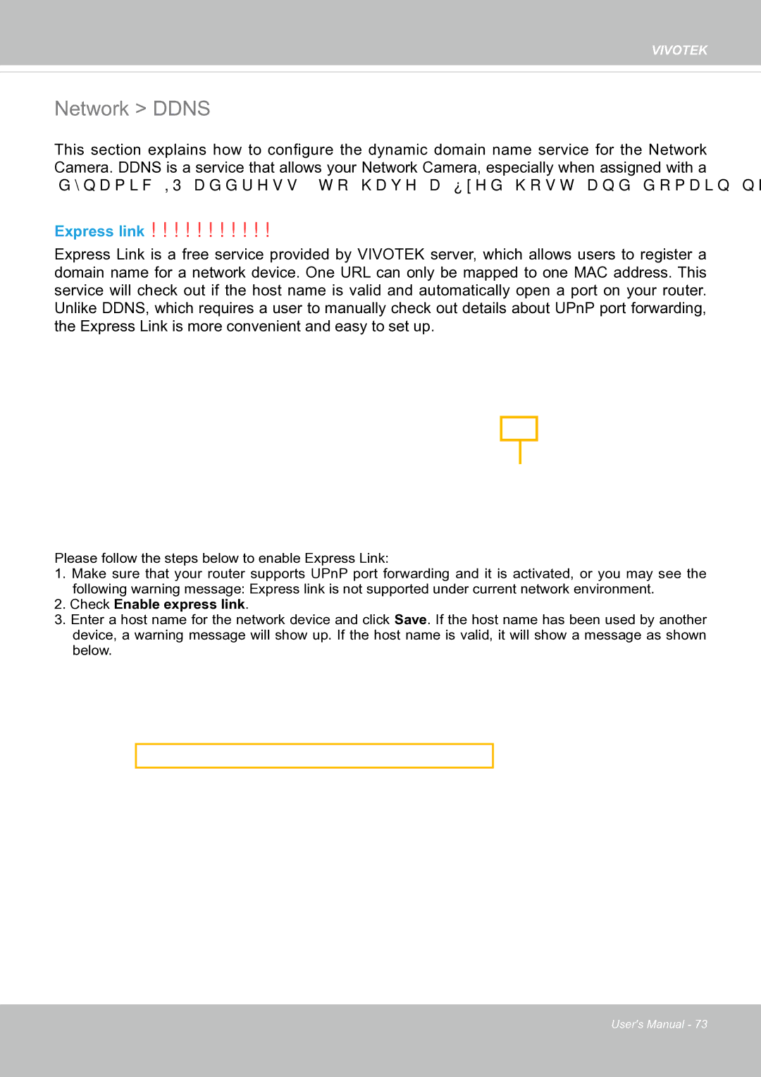 Vivotek FE8171V manual Network Ddns, Express link 