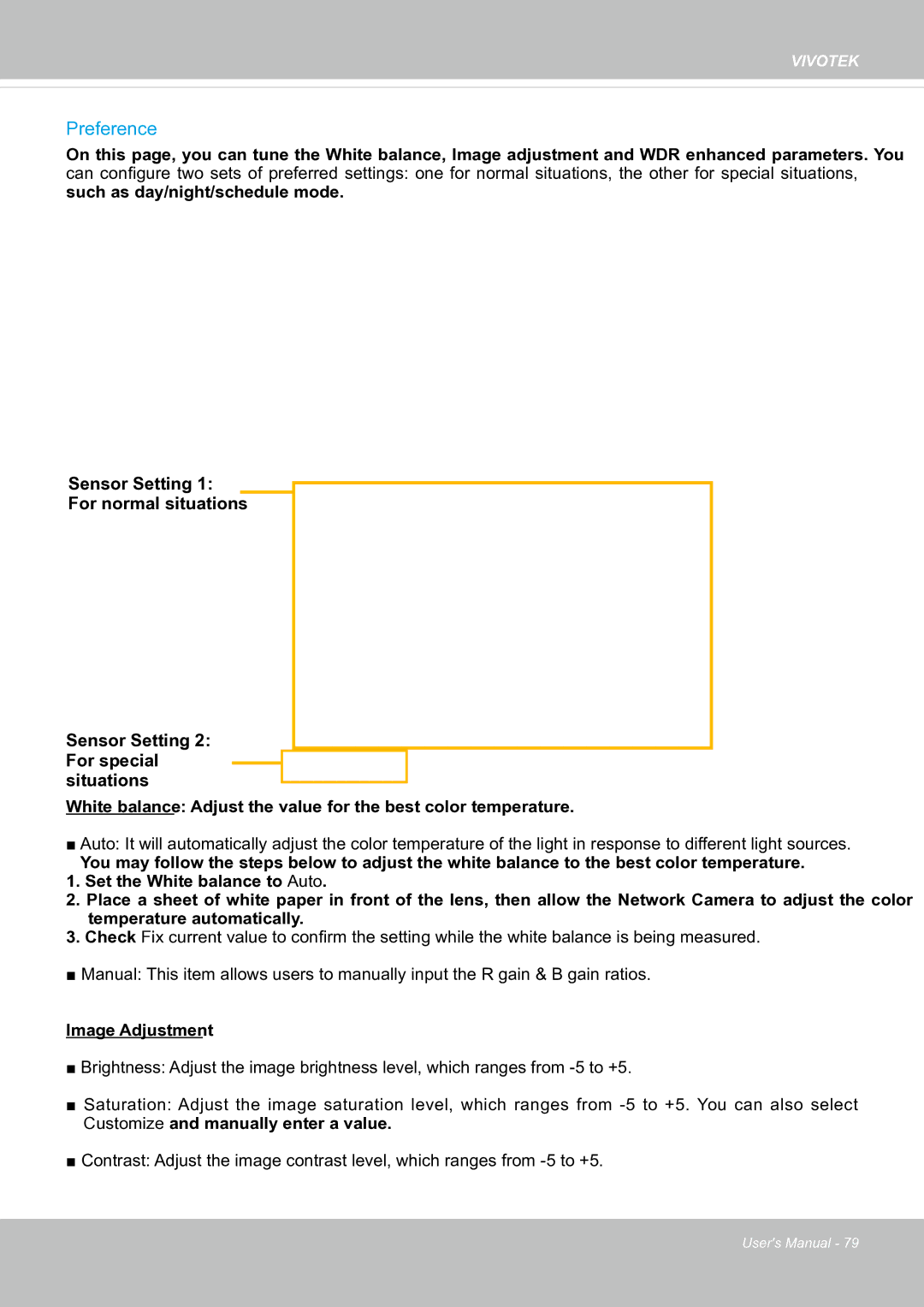 Vivotek FE8171V manual Preference 