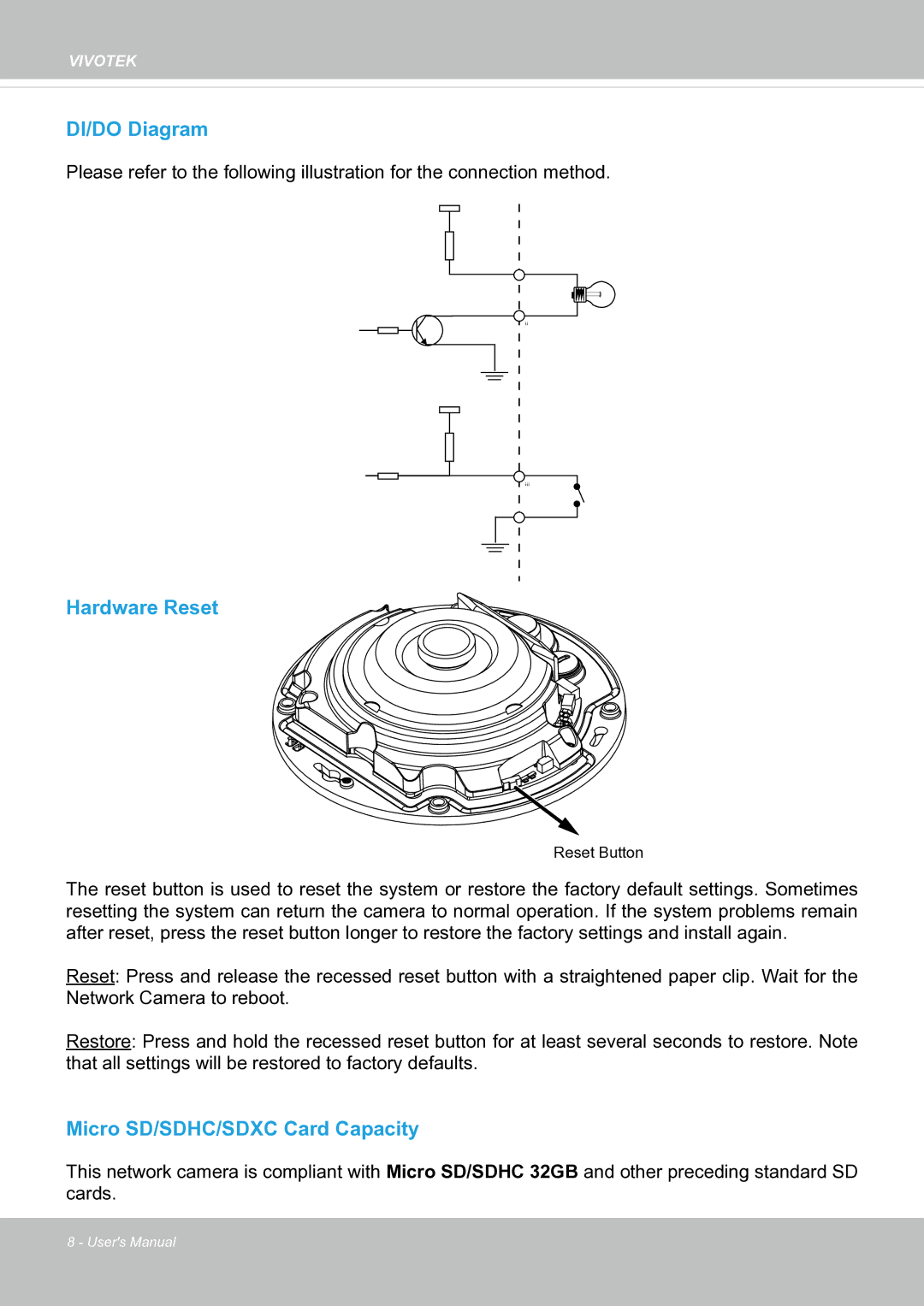 Vivotek FE8171V manual DI/DO Diagram 