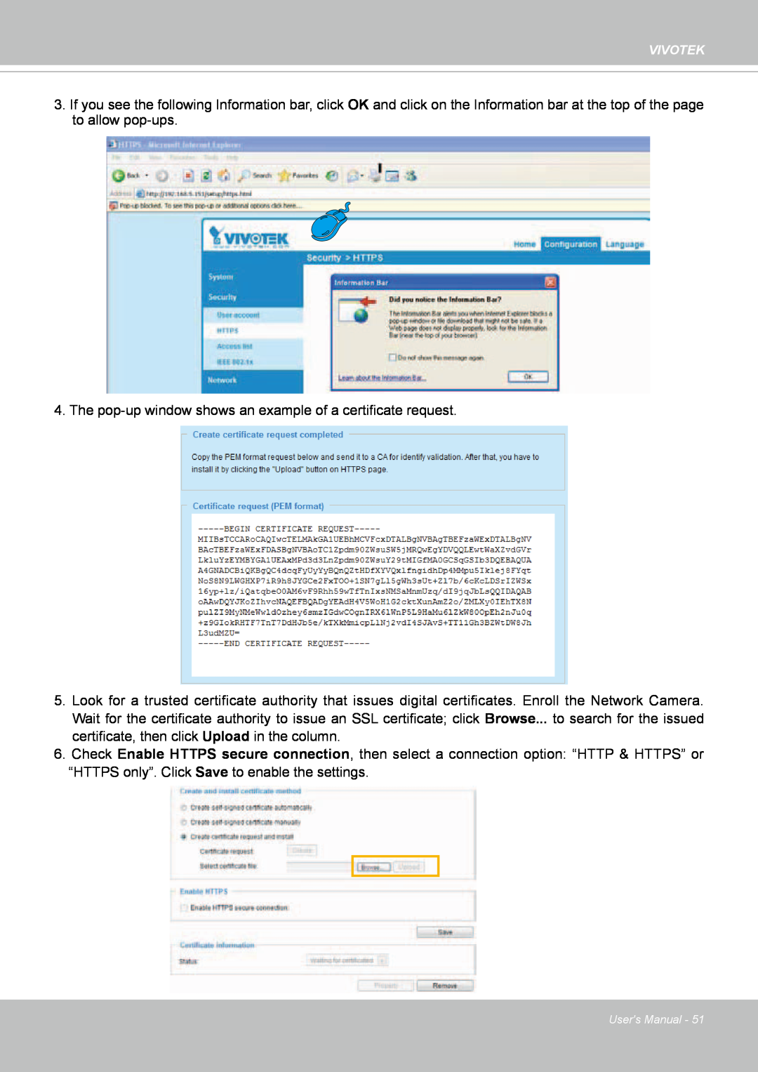Vivotek FE8171V manual “HTTPS only”. Click Save to enable the settings 
