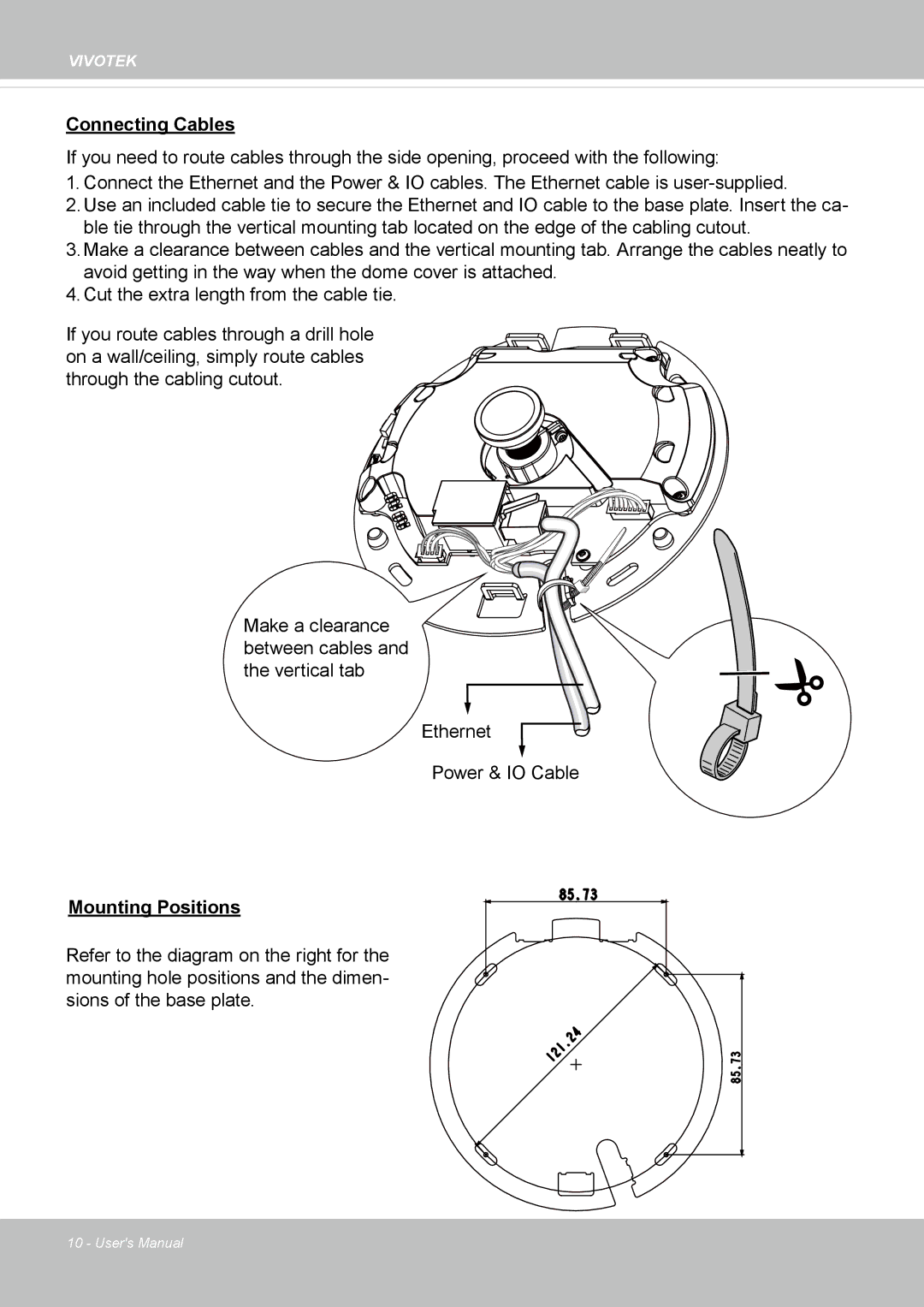 Vivotek FE8173 user manual Connecting Cables 