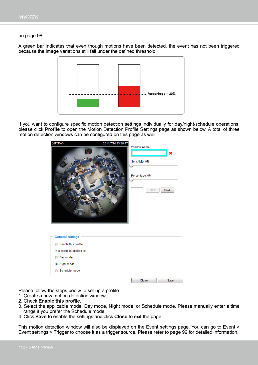 Vivotek FE8173 user manual Check Enable this profile 