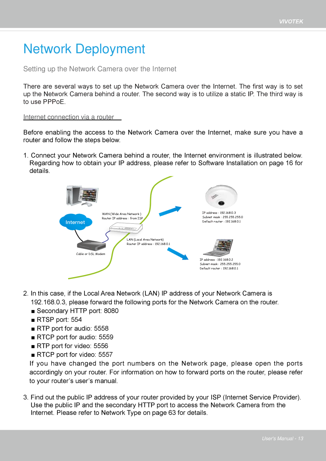 Vivotek FE8173 user manual Network Deployment 