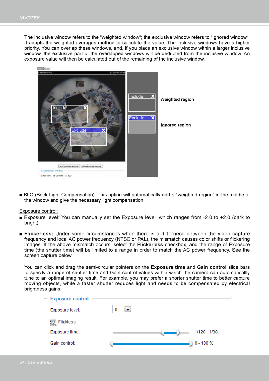 Vivotek FE8173 user manual Weighted region Ignored region 