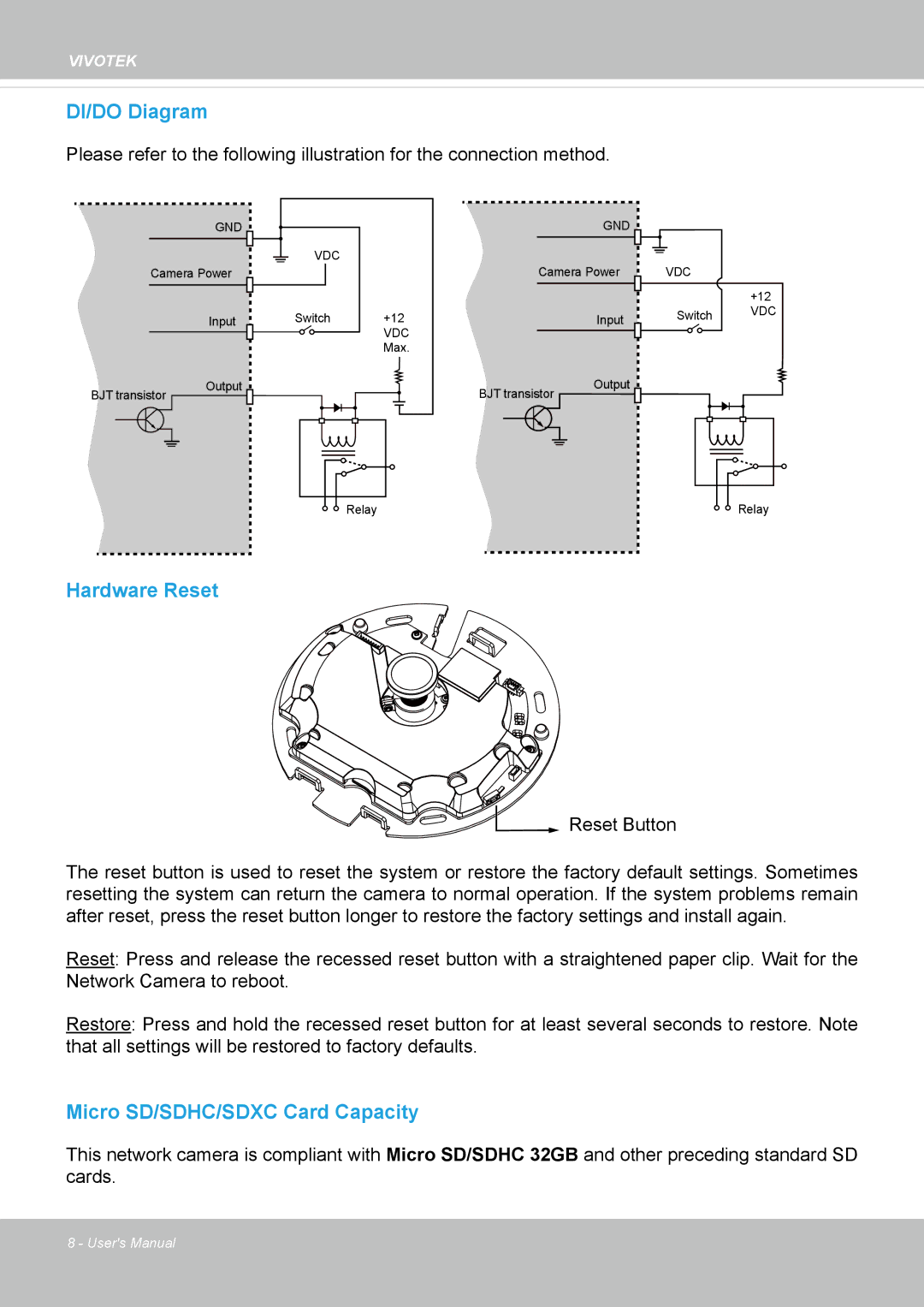 Vivotek FE8173 user manual DI/DO Diagram 