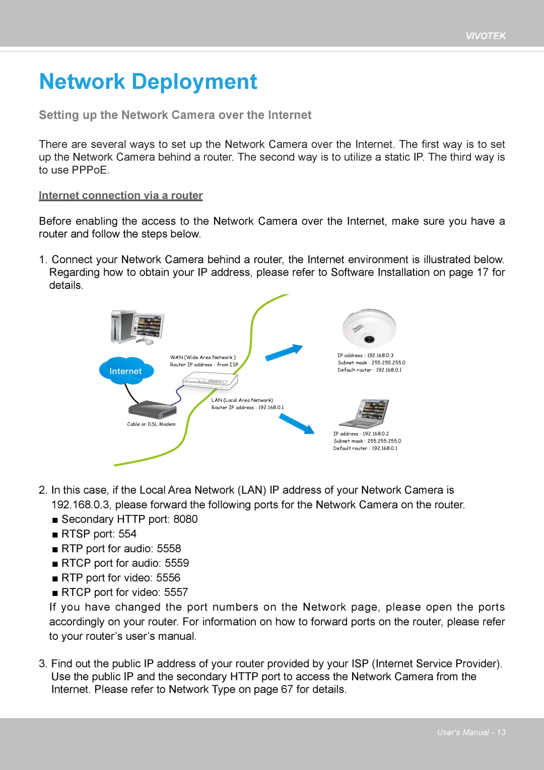 Vivotek FE8174 user manual Network Deployment 