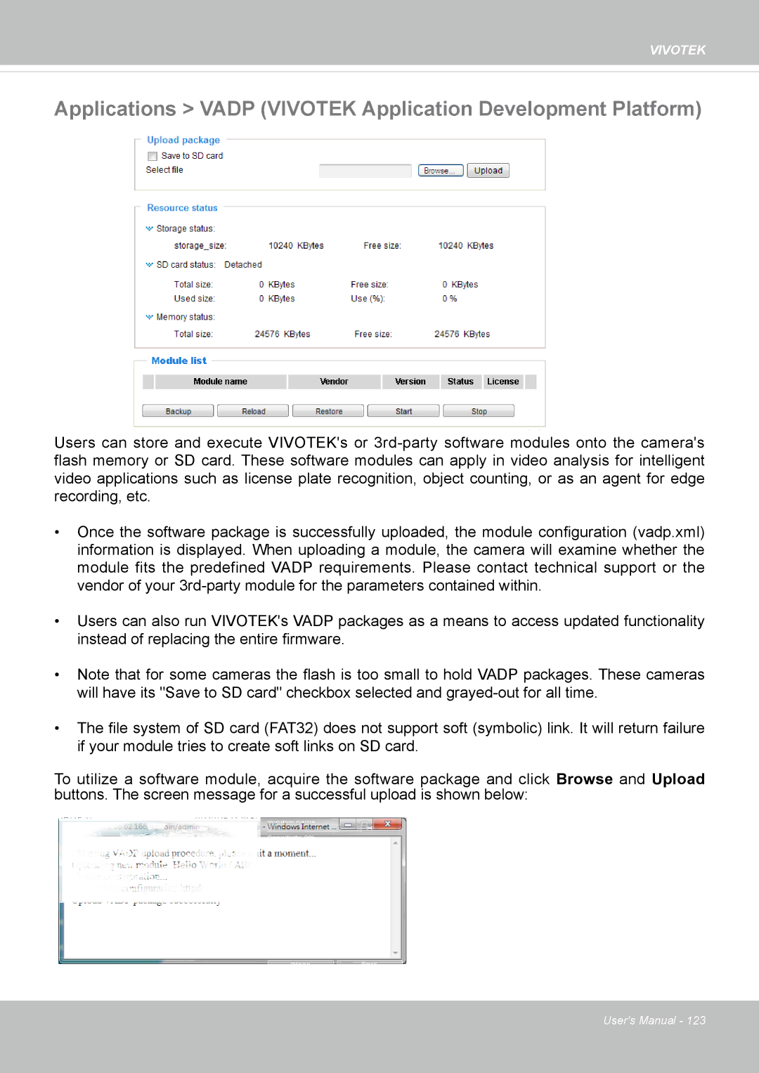 Vivotek FE8174V user manual Applications Vadp Vivotek Application Development Platform 