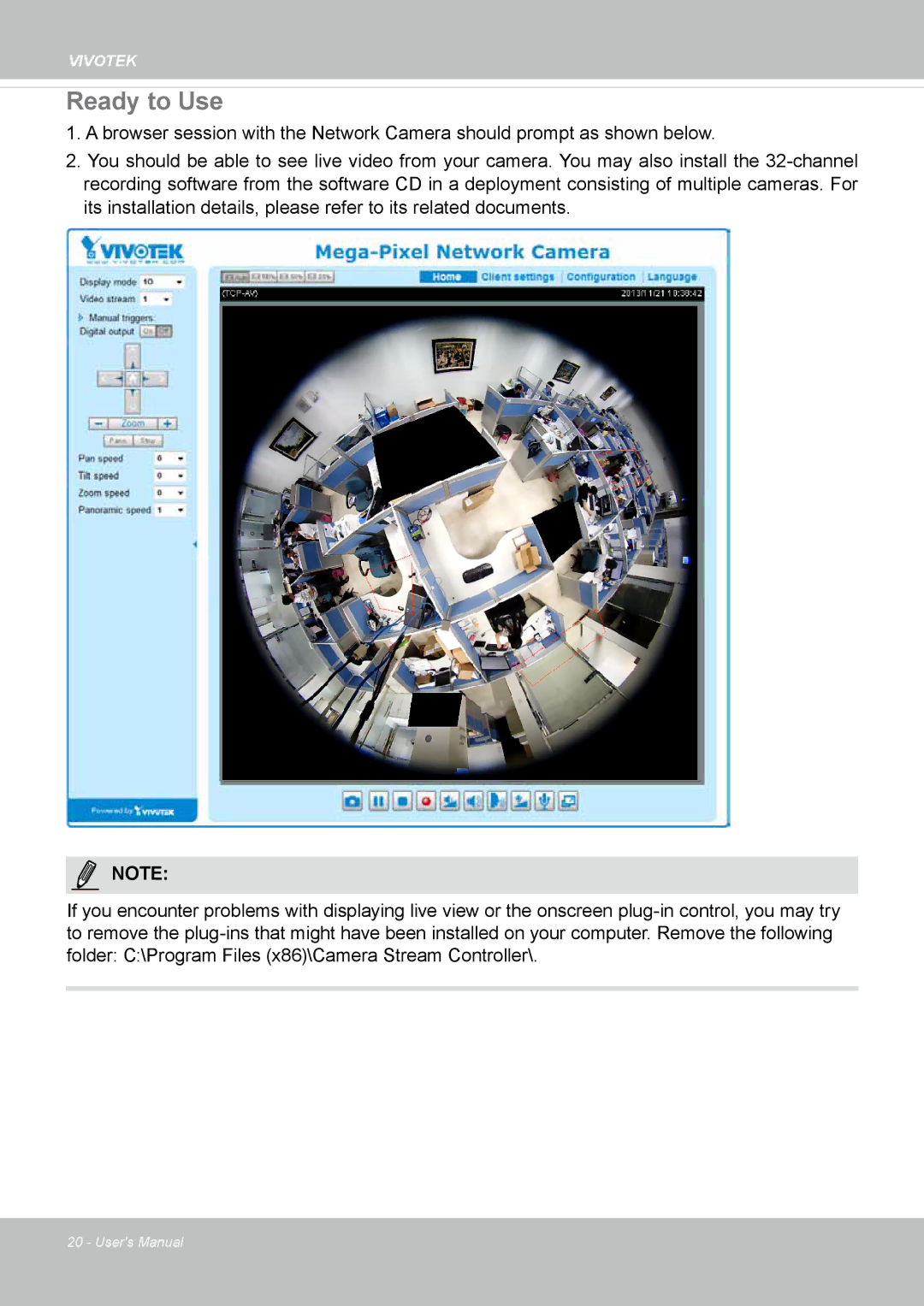 Vivotek FE8174V user manual Ready to Use 