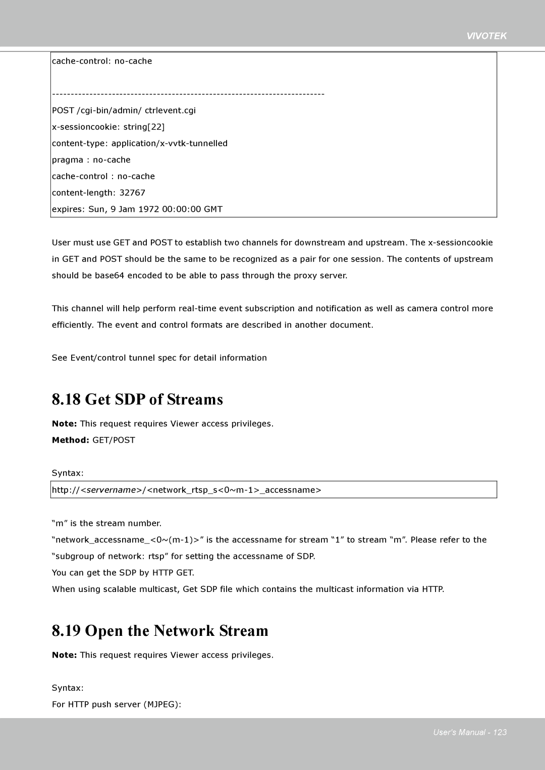 Vivotek H.264 manual Get SDP of Streams, Open the Network Stream 