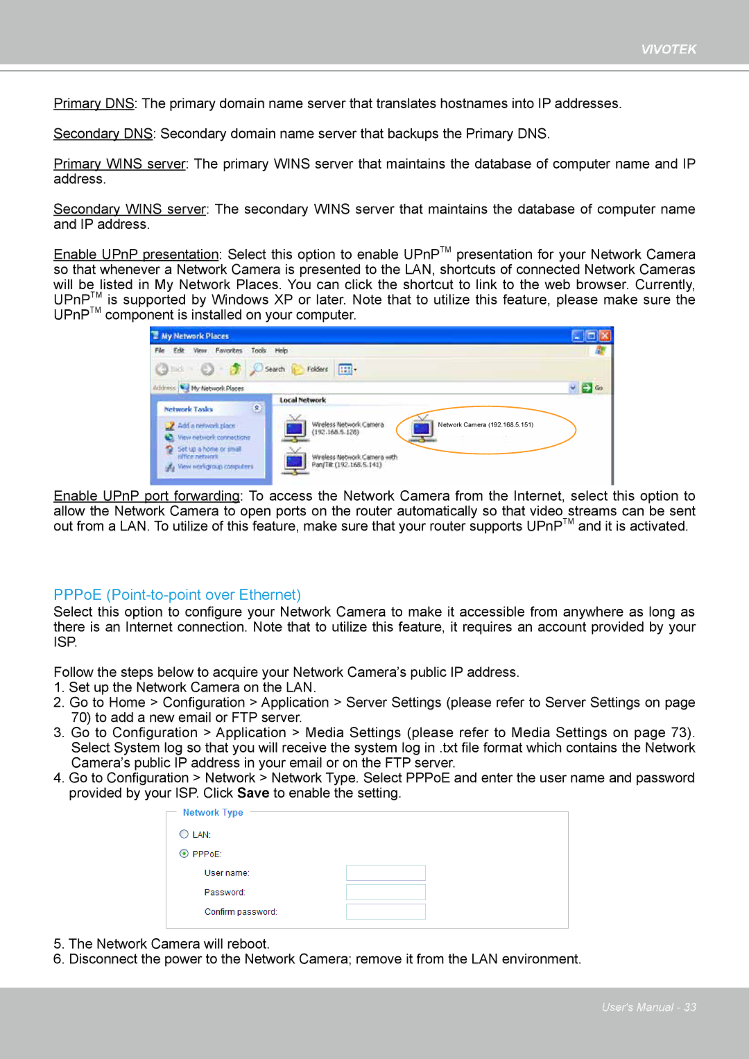 Vivotek H.264 manual PPPoE Point-to-point over Ethernet 