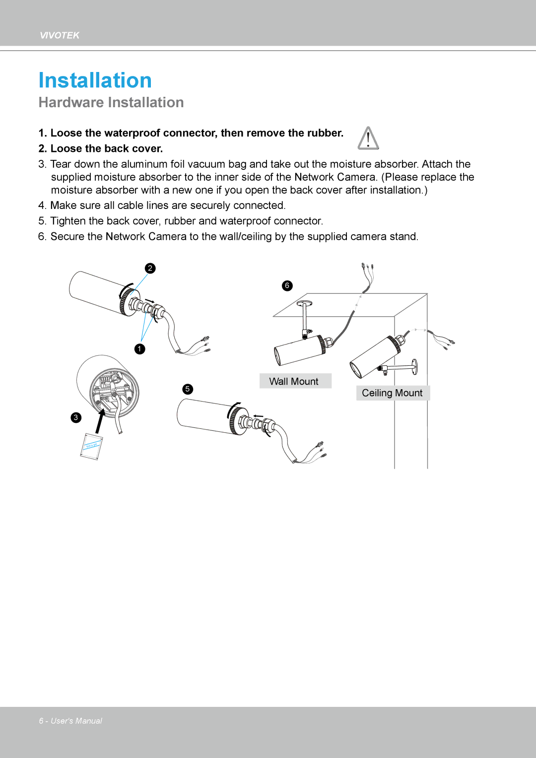 Vivotek H.264 manual Hardware Installation 