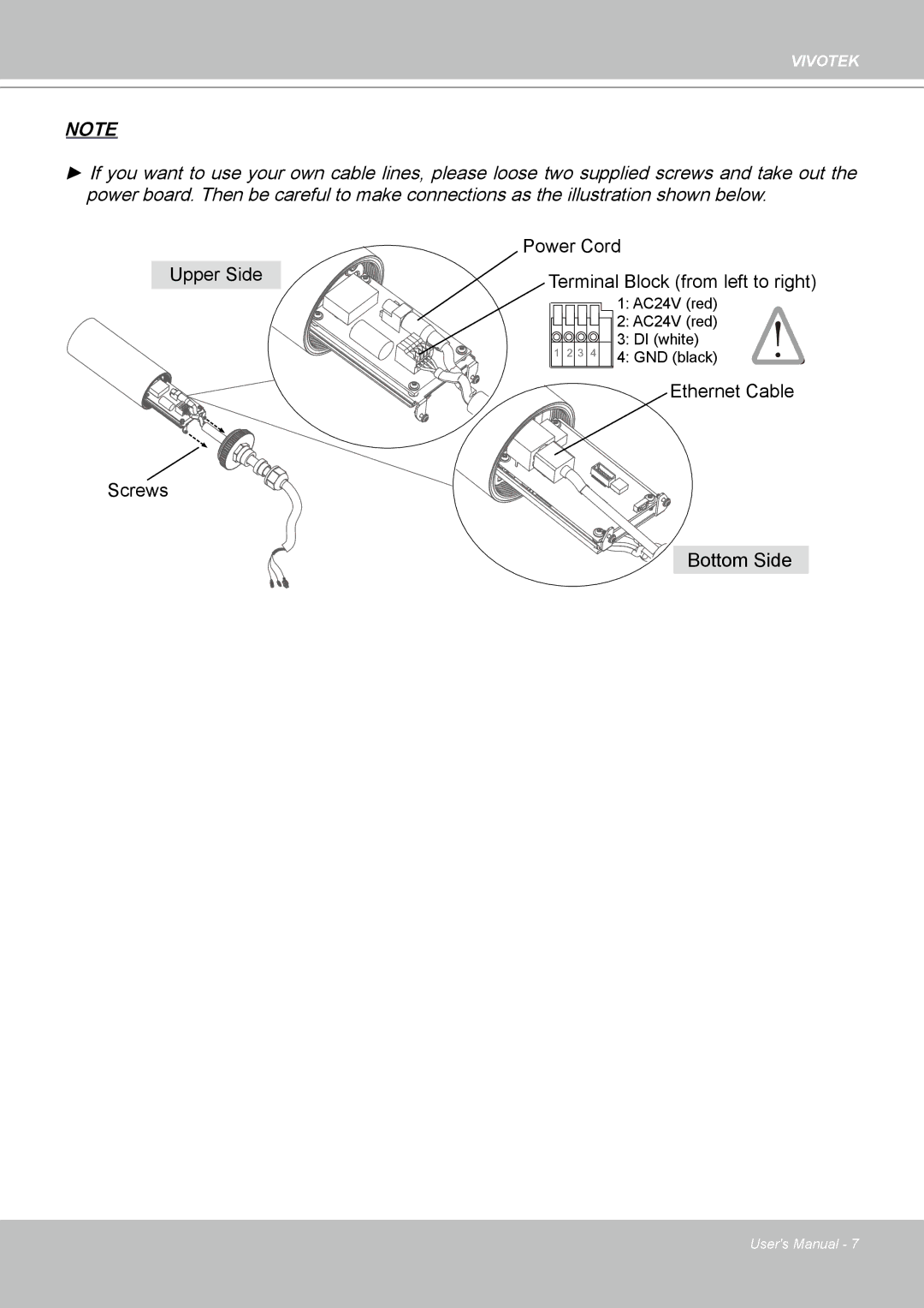 Vivotek H.264 manual Power Cord 