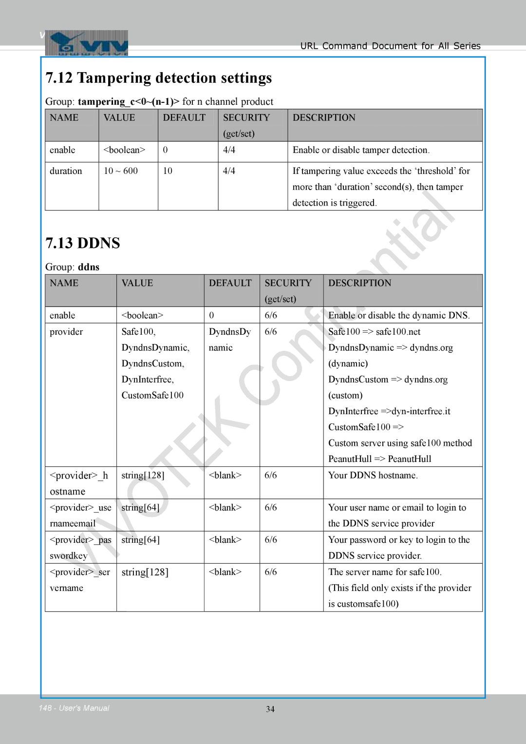 Vivotek IB8354-C user manual Tampering detection settings, Ddns 