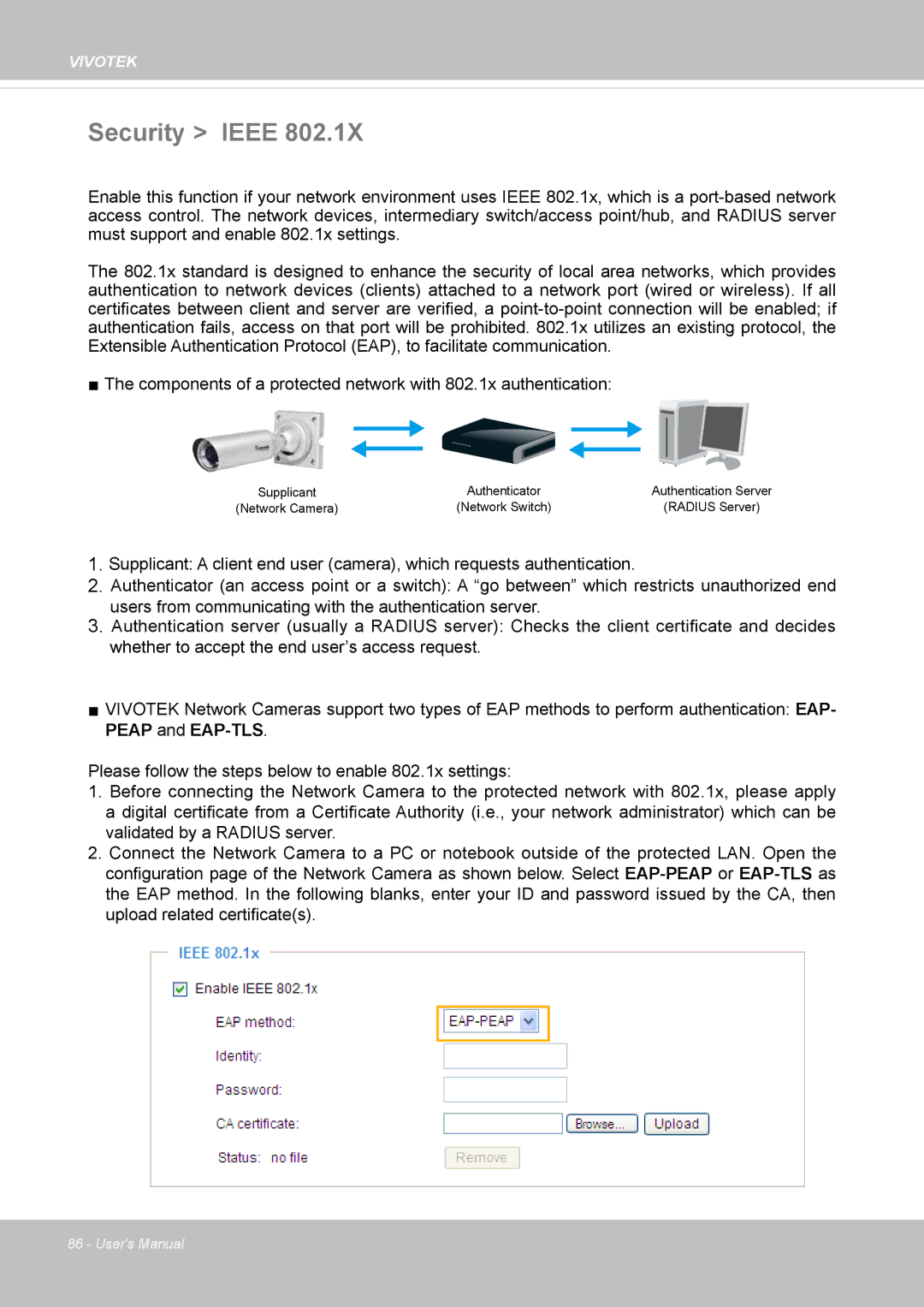 Vivotek IB8354-C user manual Security Ieee 