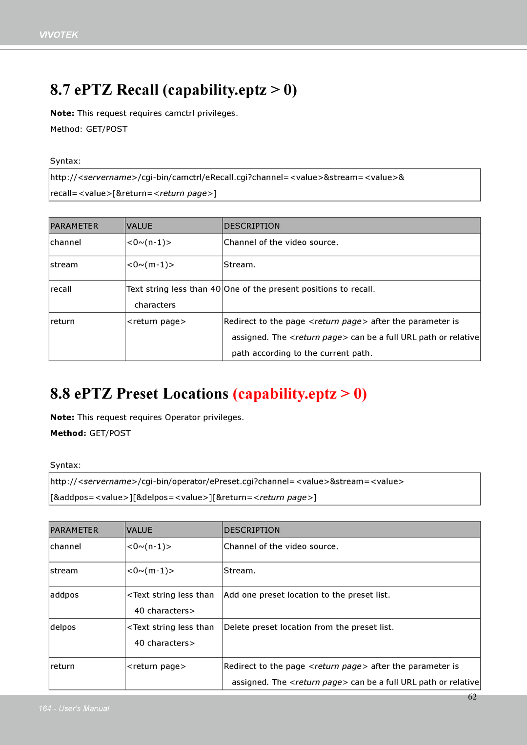 Vivotek IP-8332C user manual EPTZ Recall capability.eptz, EPTZ Preset Locations capability.eptz 