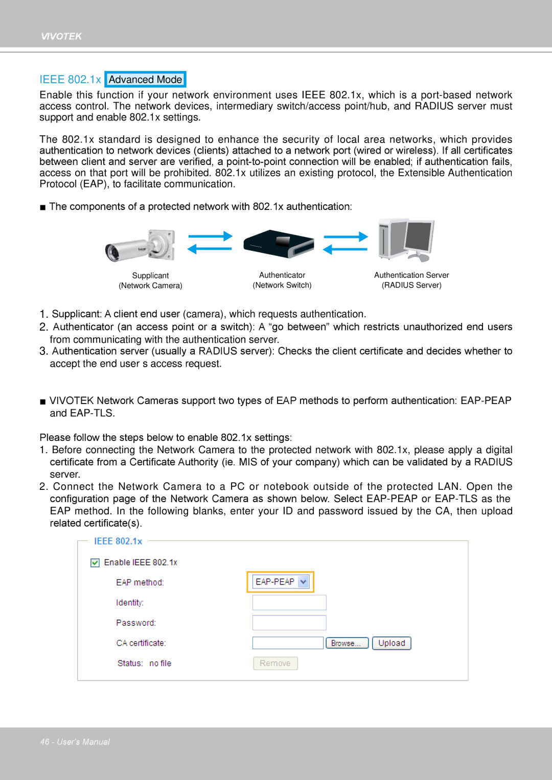 Vivotek IP-8332C user manual Ieee 