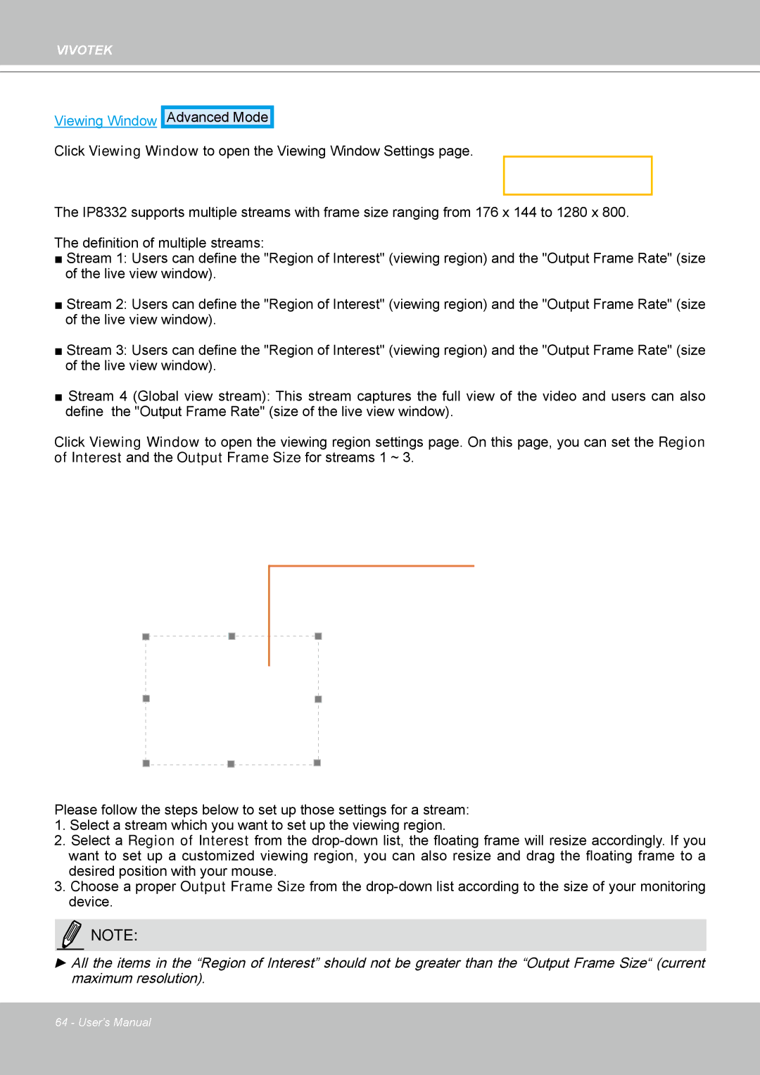 Vivotek IP-8332C user manual Viewing Window 