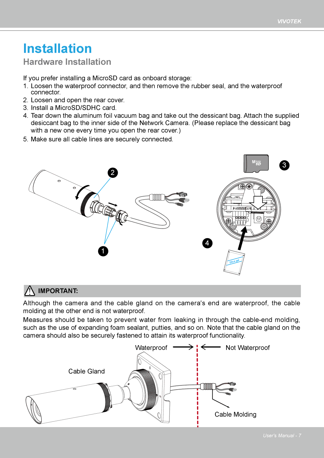 Vivotek IP-8332C user manual Hardware Installation 