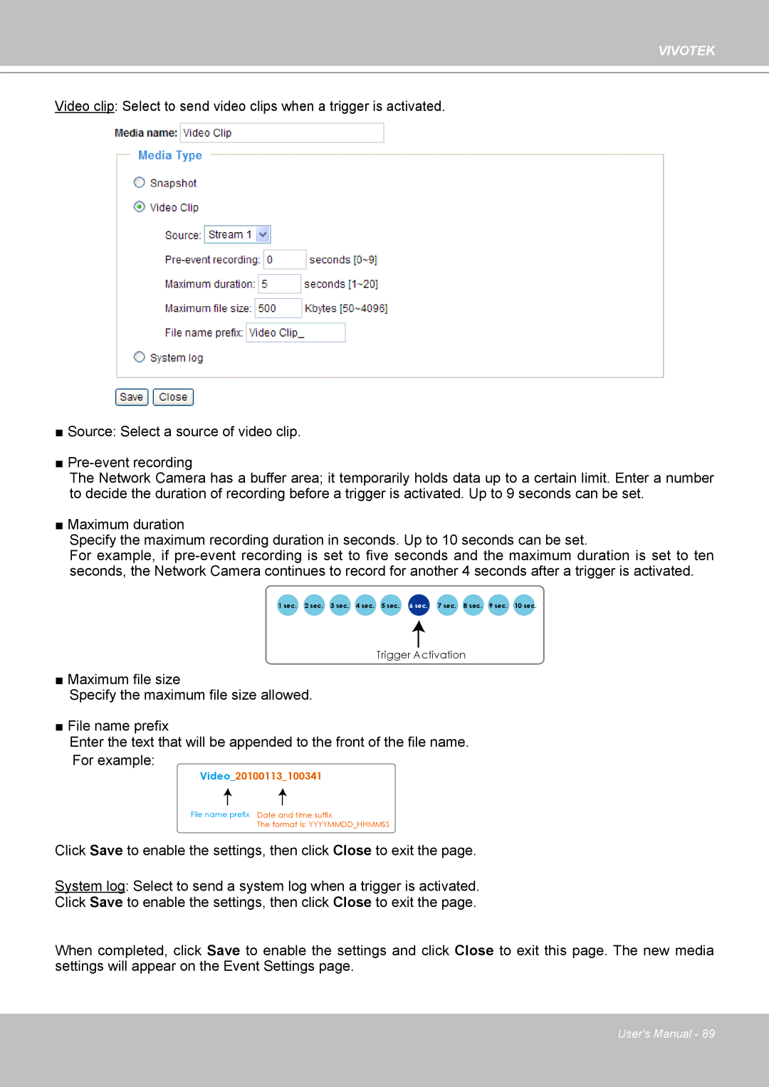 Vivotek IP-8332C user manual Video20100113100341 