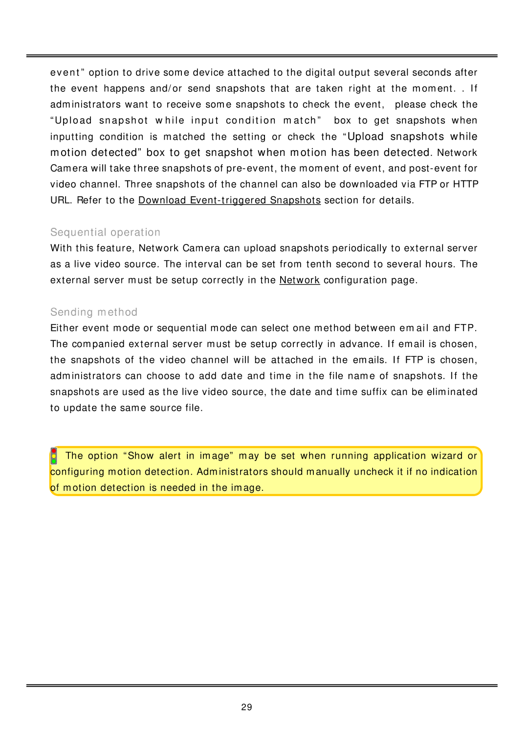 Vivotek IP2112, IP2122 manual Sequential operation, Sending method 