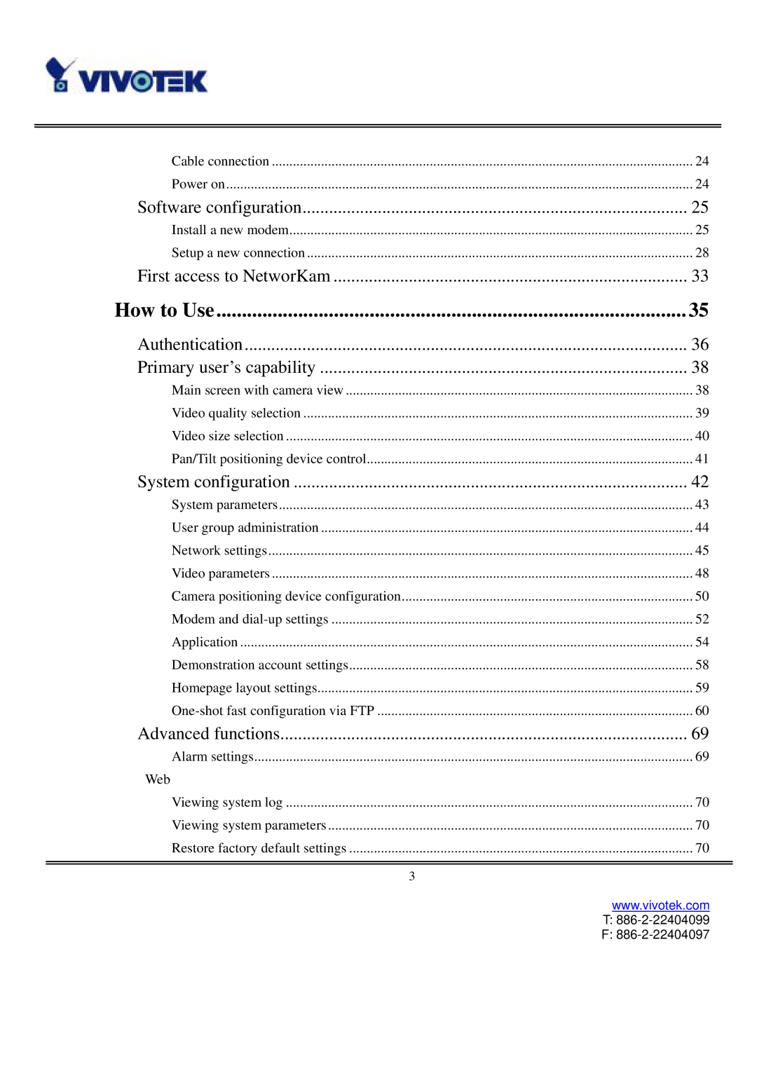 Vivotek IP2121, IP2111 user manual Web 