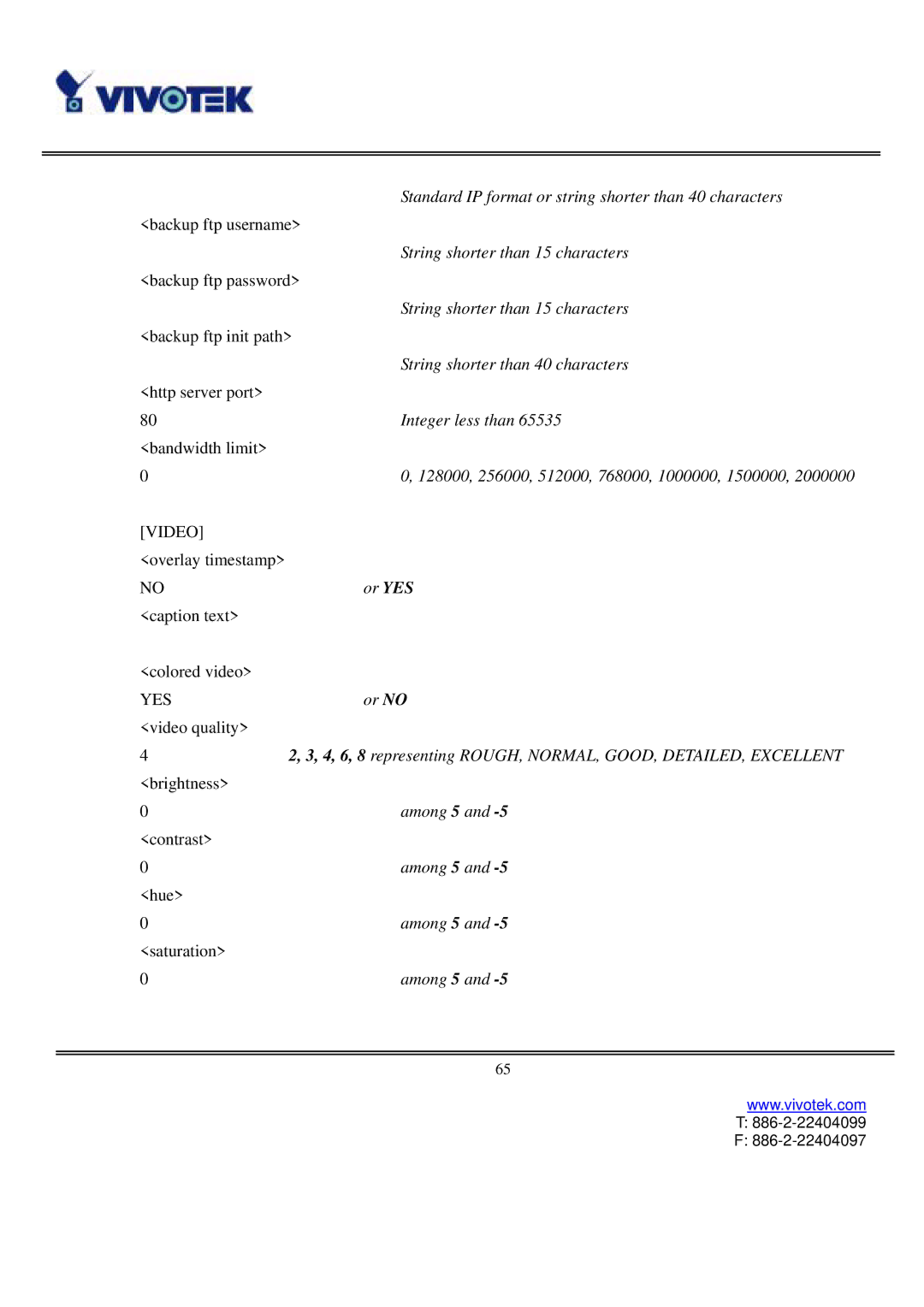 Vivotek IP2121, IP2111 user manual Video 