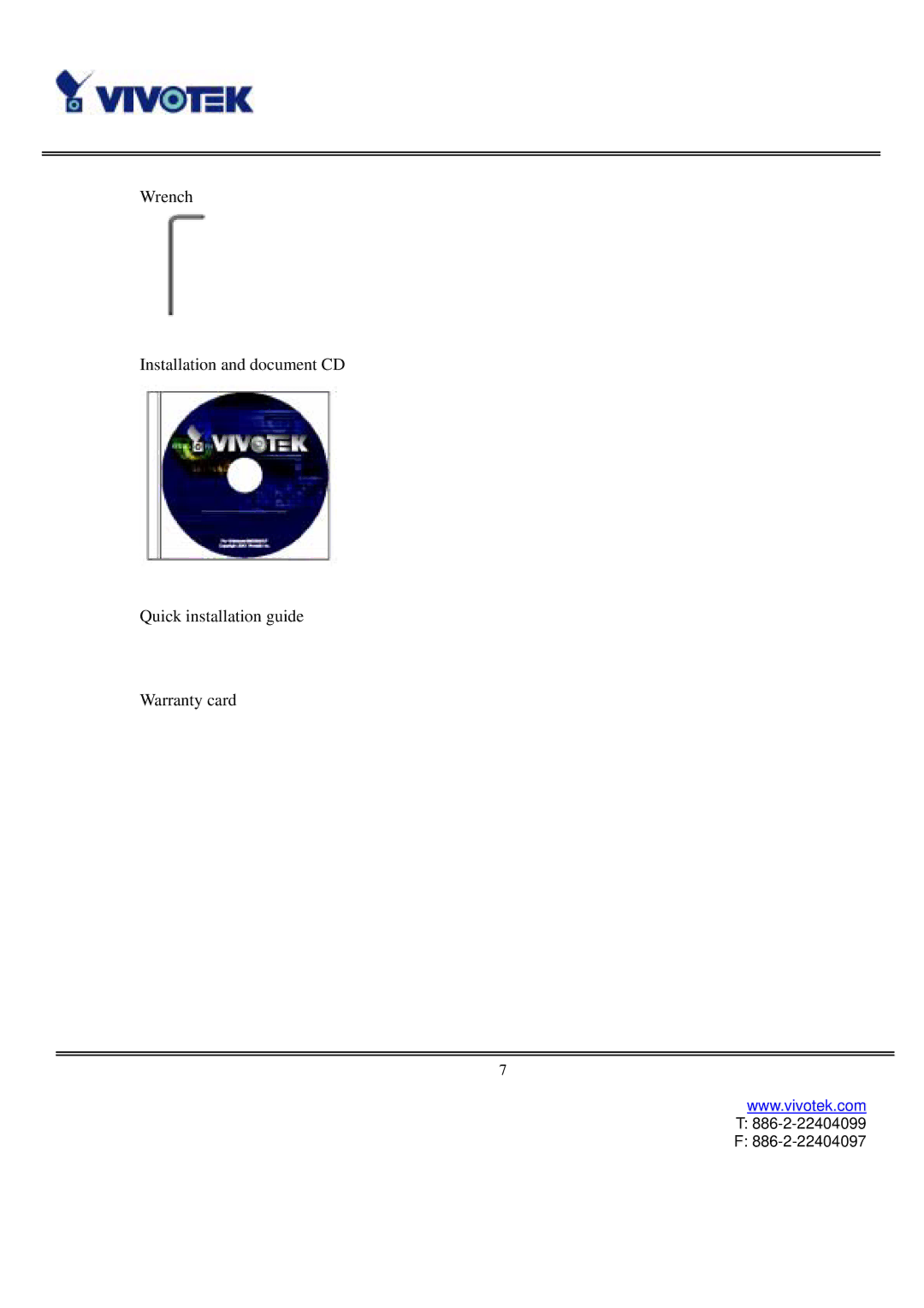 Vivotek IP2121, IP2111 user manual 886-2-22404099 886-2-22404097 