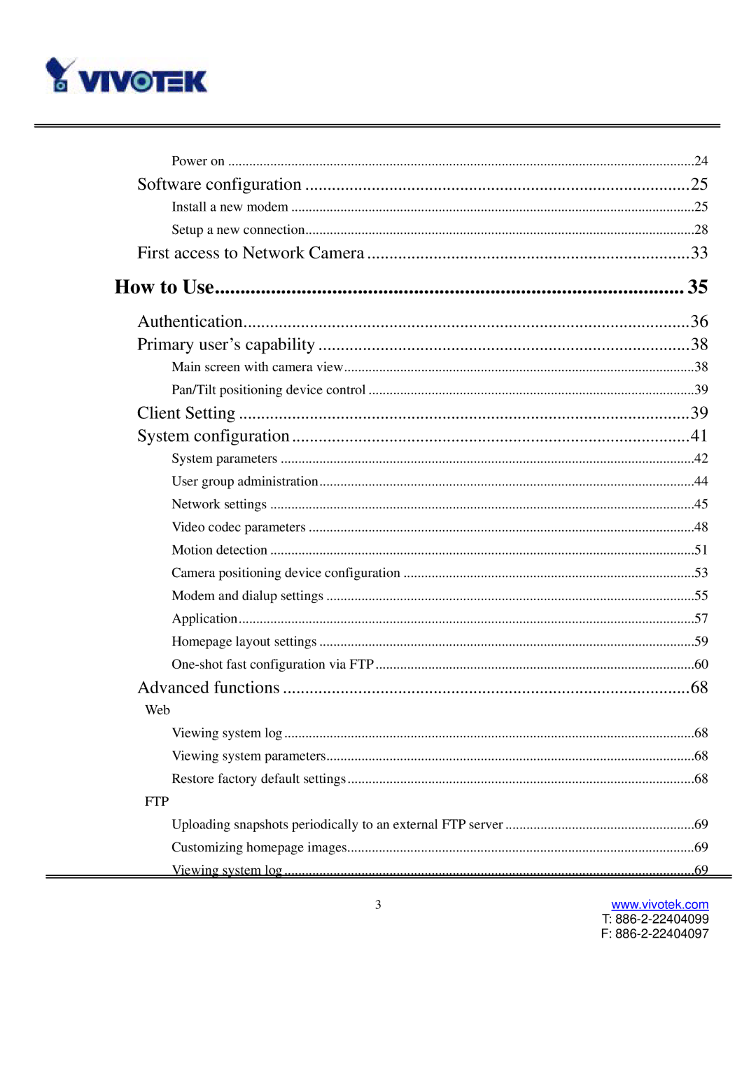 Vivotek IP3111/3121 manual How to Use 