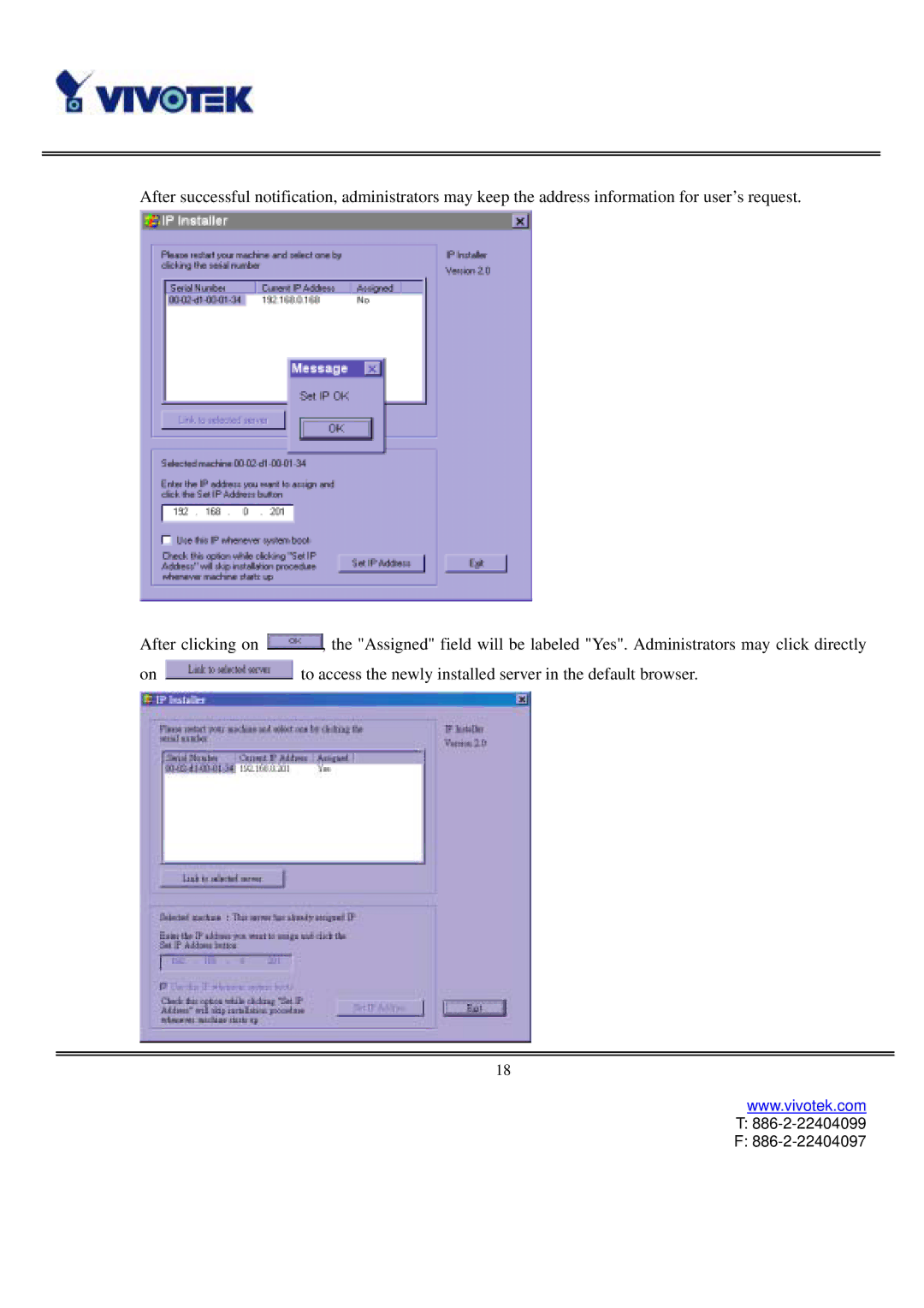 Vivotek IP3111/IP3121 user manual 886-2-22404099 886-2-22404097 