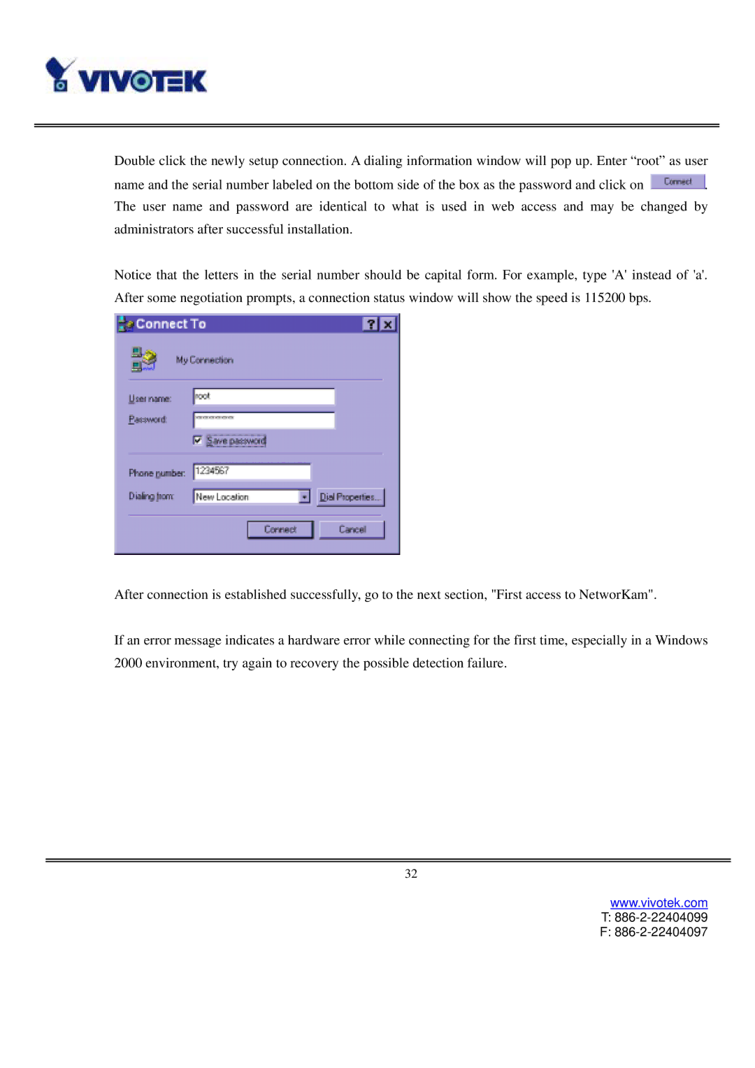 Vivotek IP3111/IP3121 user manual 886-2-22404099 886-2-22404097 