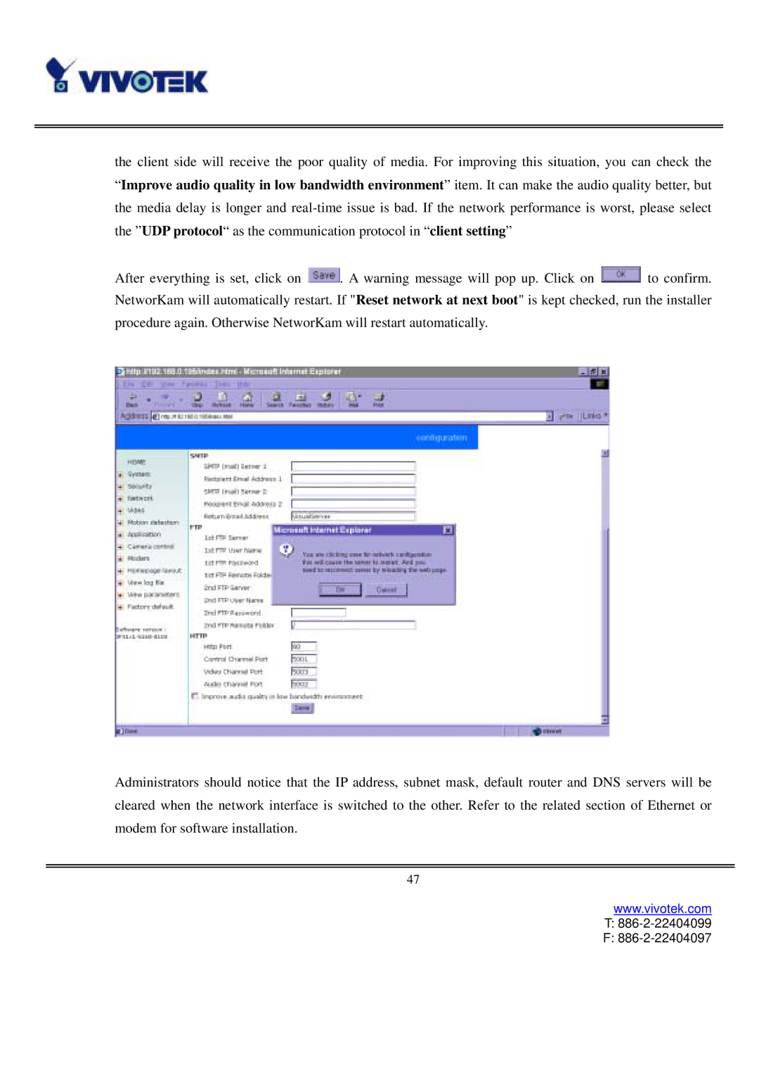 Vivotek IP3111/IP3121 user manual 886-2-22404099 886-2-22404097 