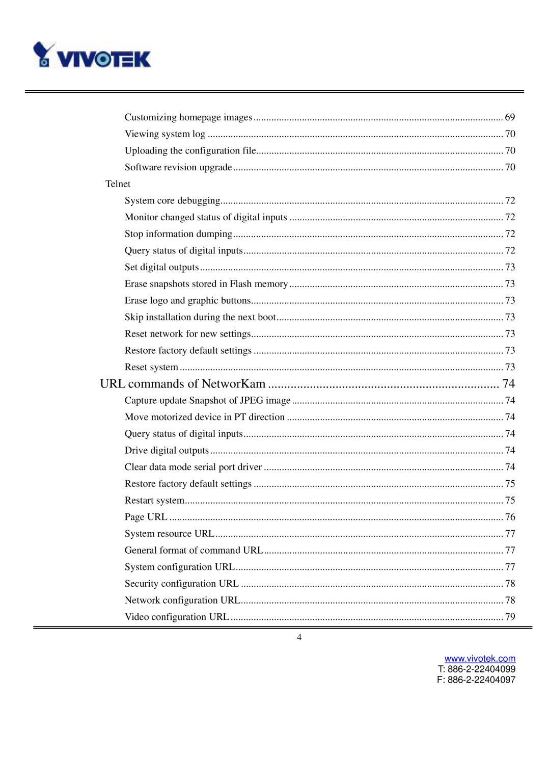 Vivotek IP3111/IP3121 user manual Telnet 