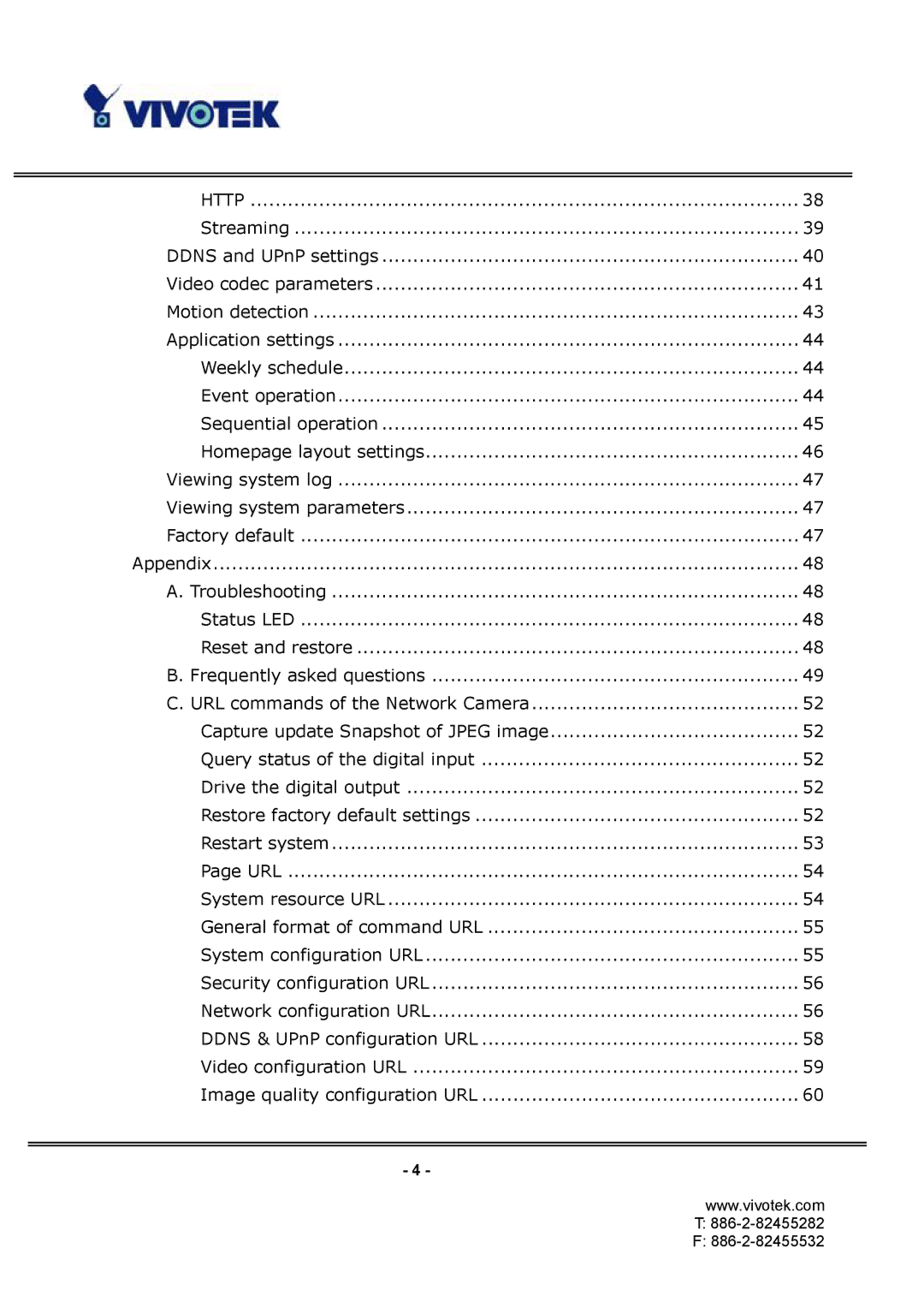 Vivotek IP3112, IP3122 manual Http 