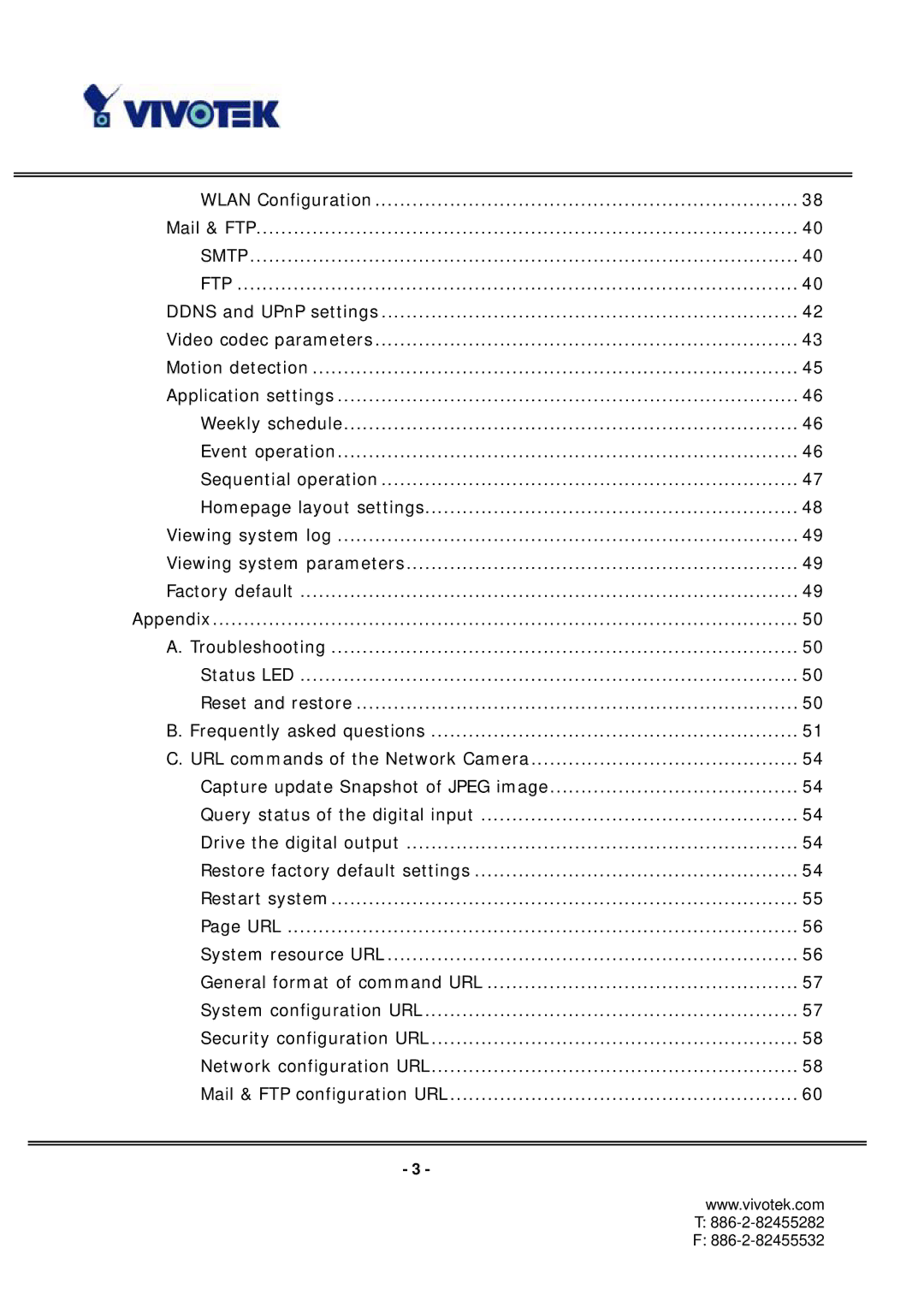 Vivotek IP3133 manual Smtp FTP 