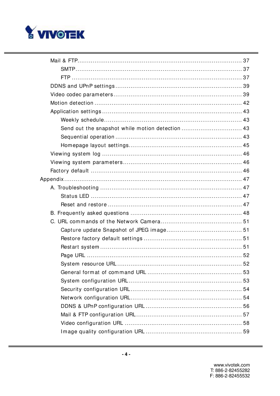 Vivotek IP3136 manual Smtp FTP 