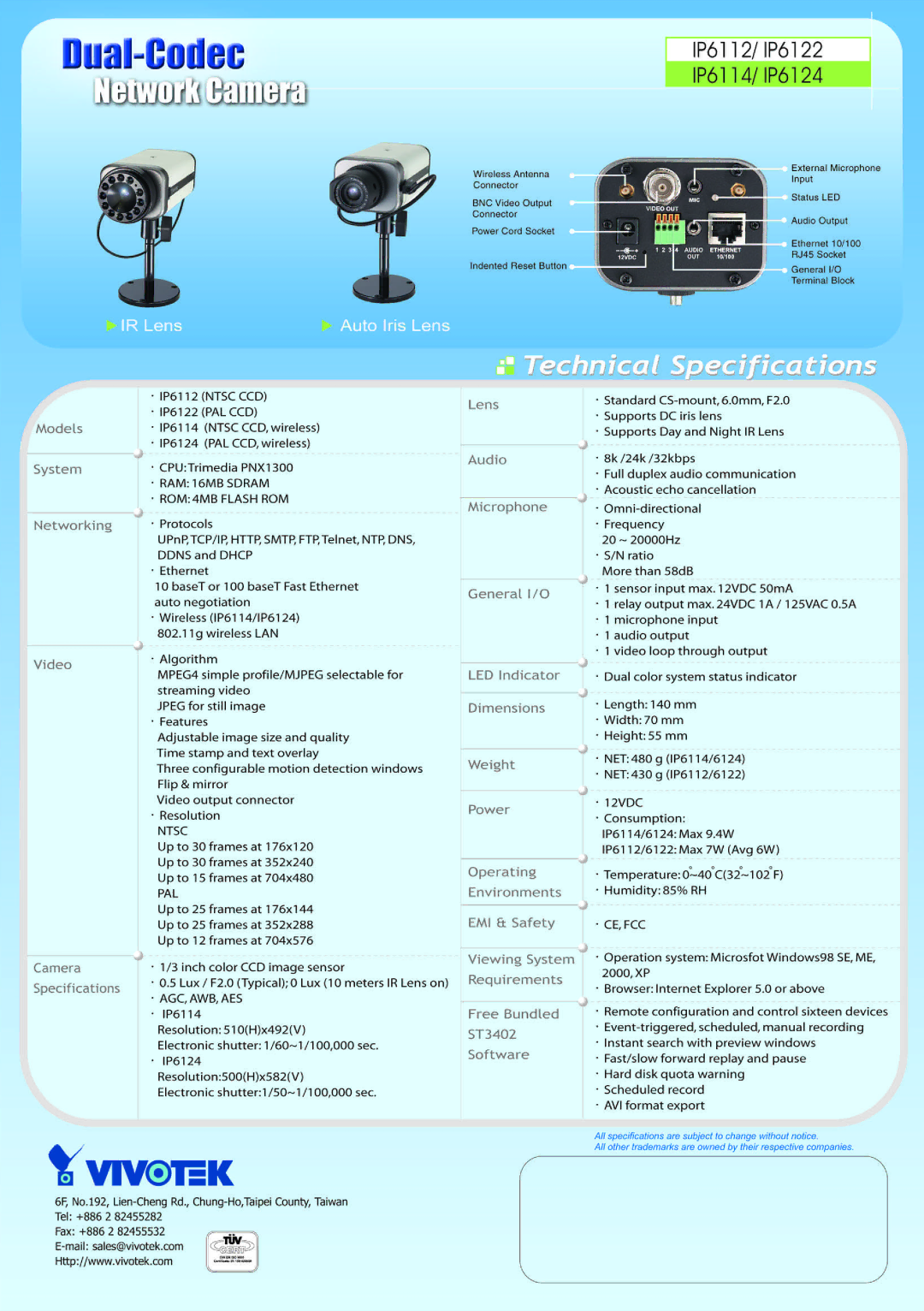 Vivotek IP6114, IP6124 manual 