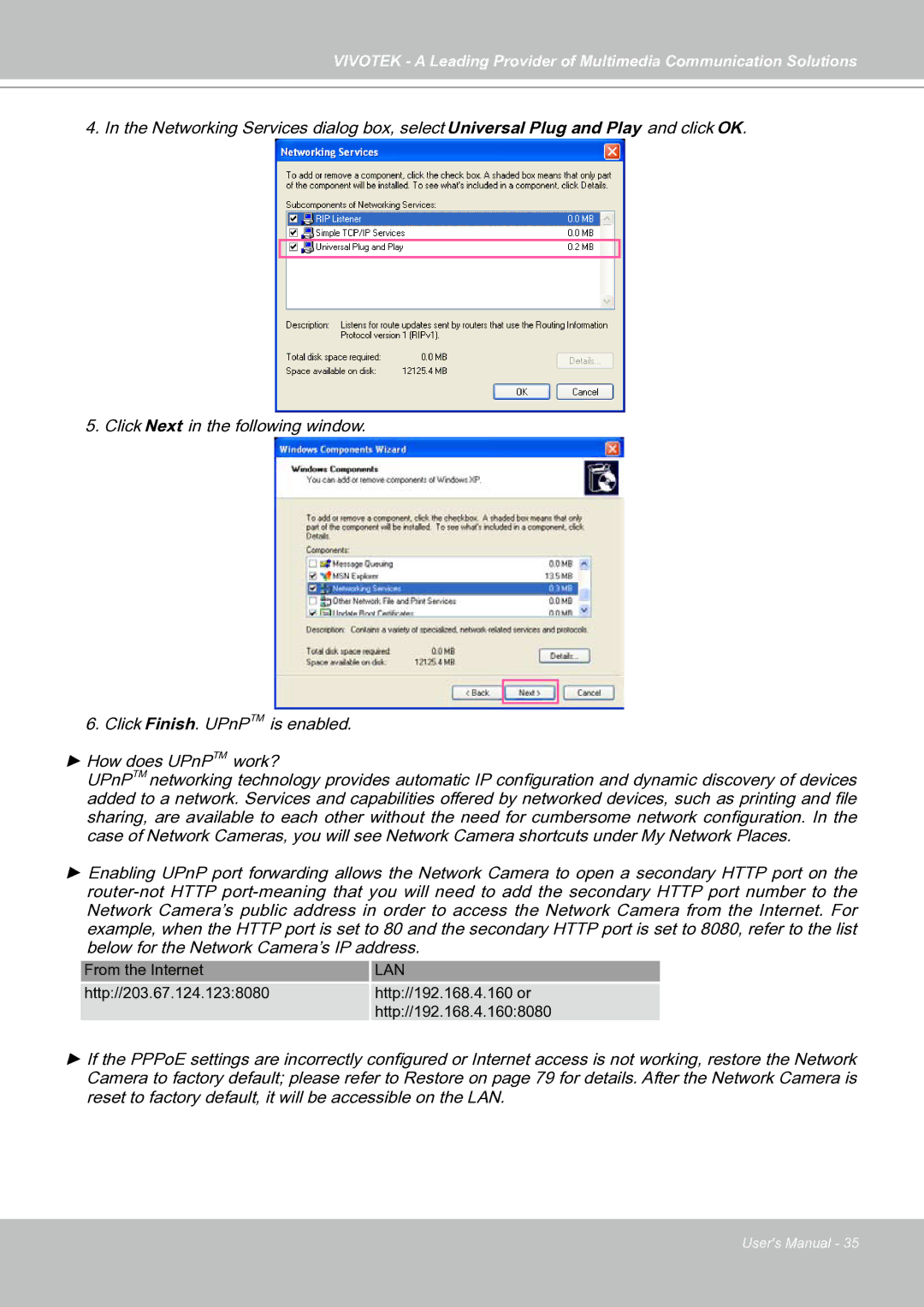 Vivotek IP7130 manual Lan 