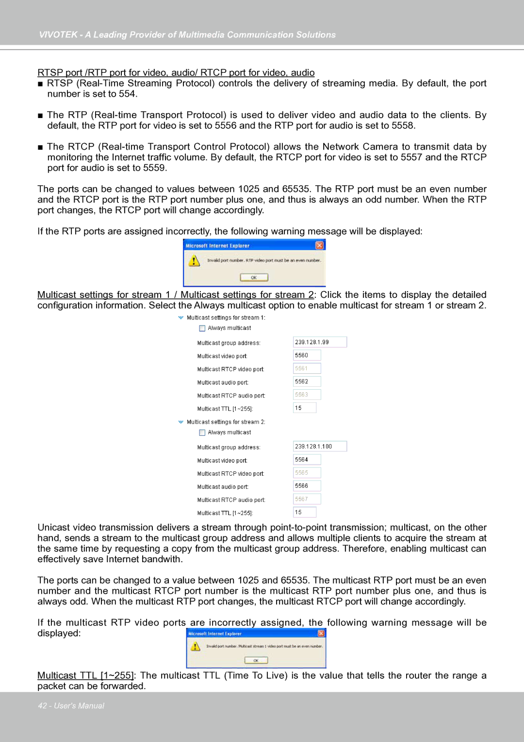 Vivotek IP7130 manual 