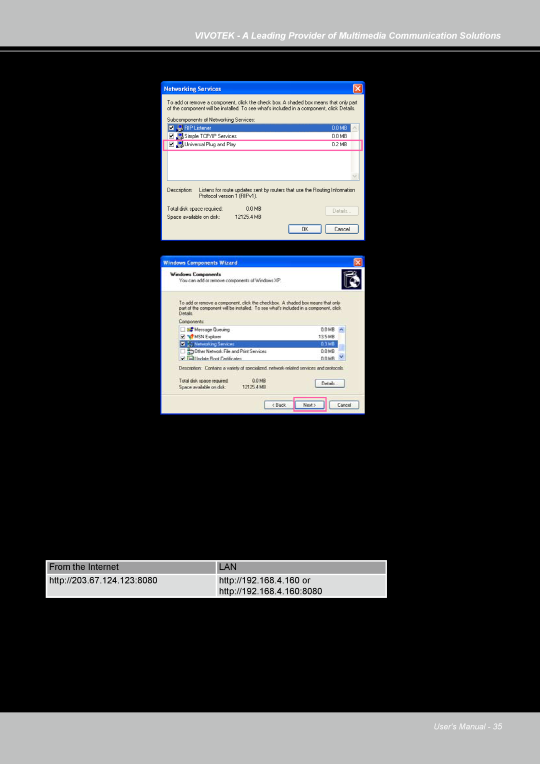 Vivotek IP7130 manual Click Next in the following window 