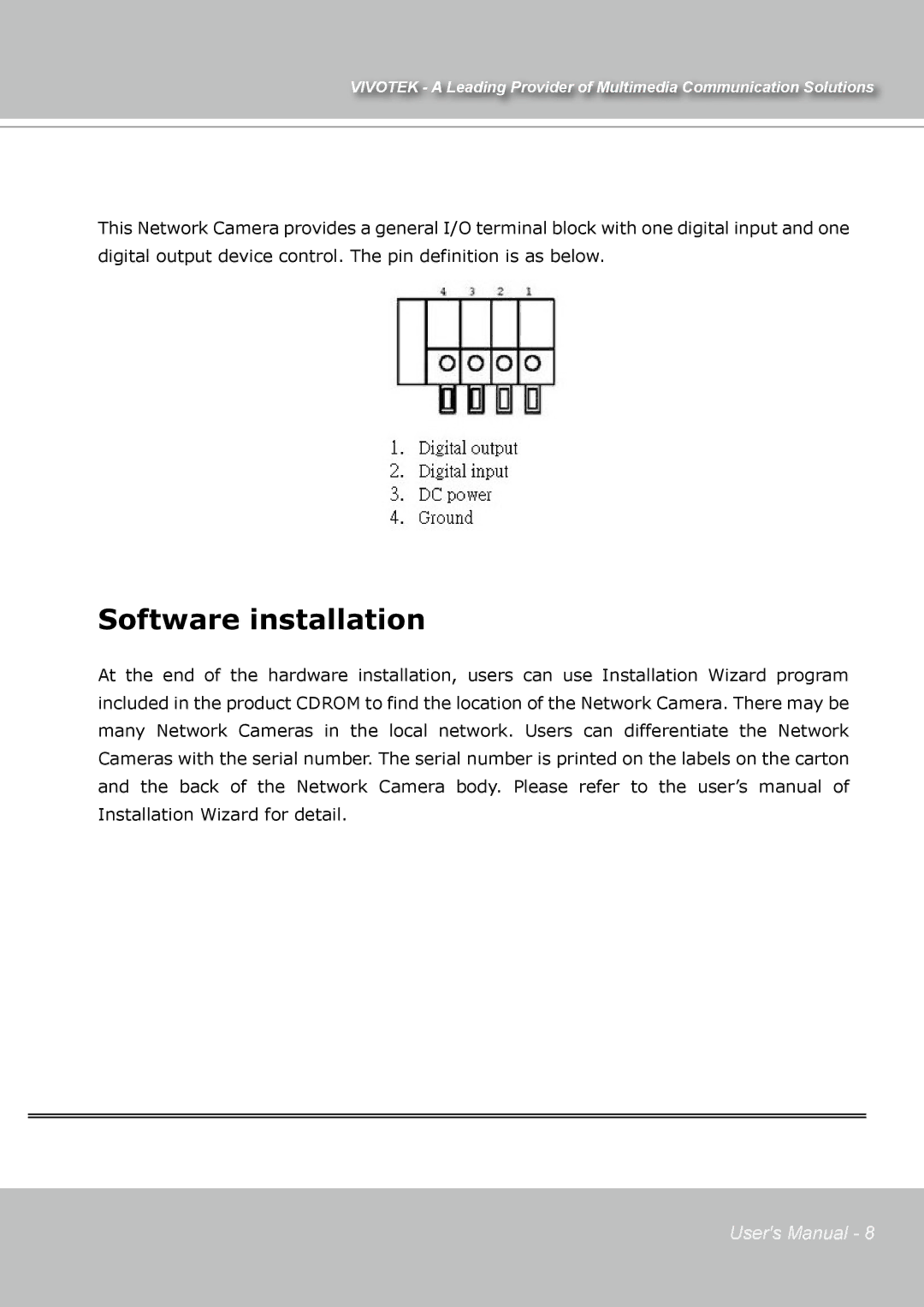 Vivotek IP7131 manual Software installation 