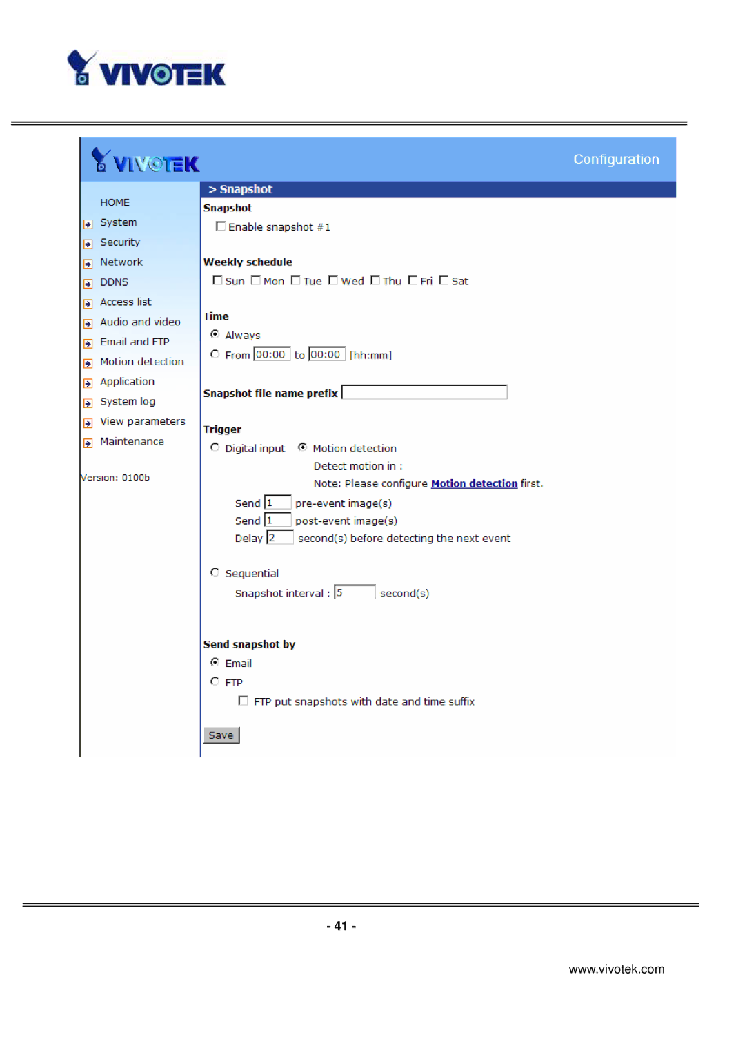 Vivotek IP7131 manual 