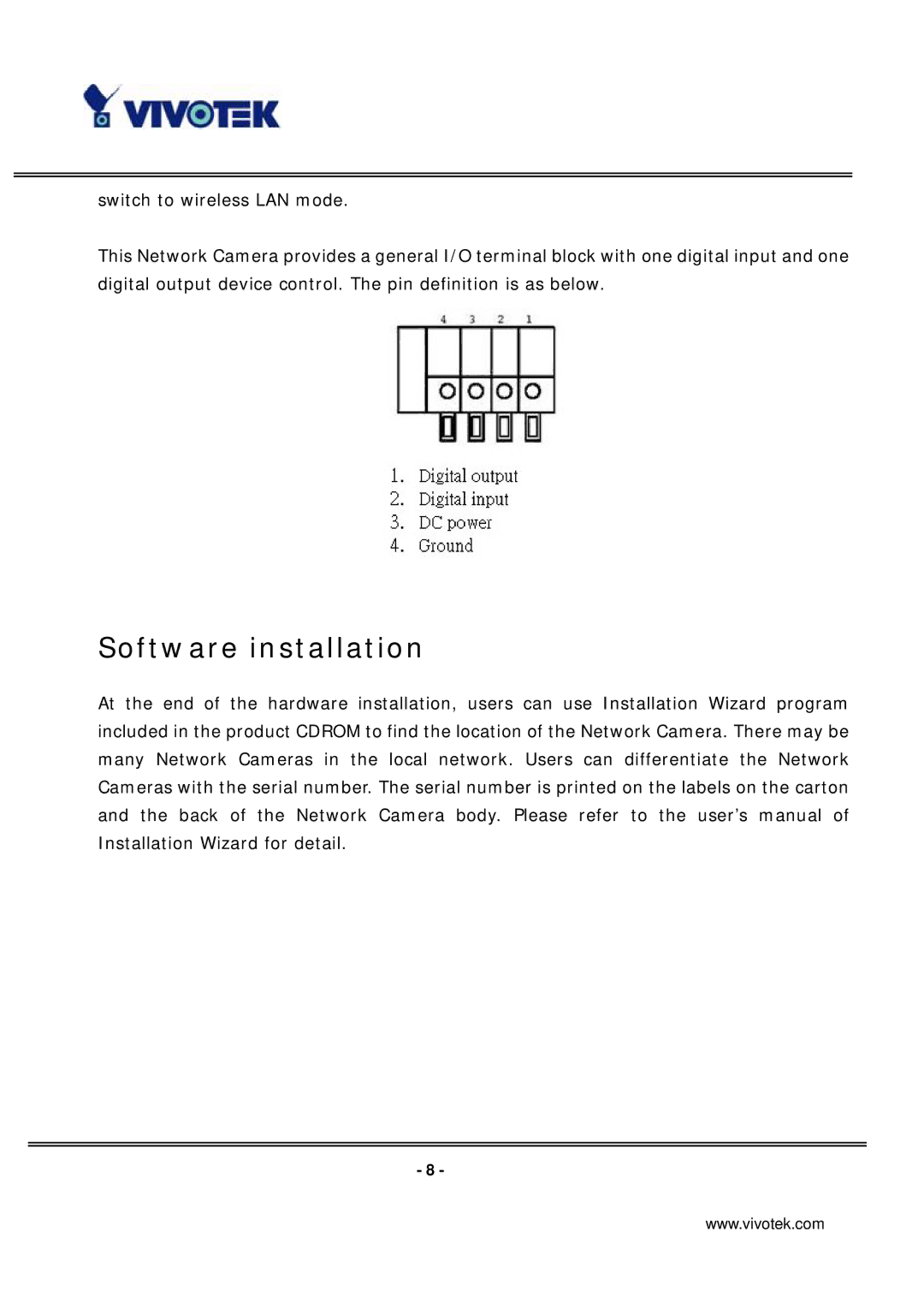 Vivotek IP7131 manual Software installation 