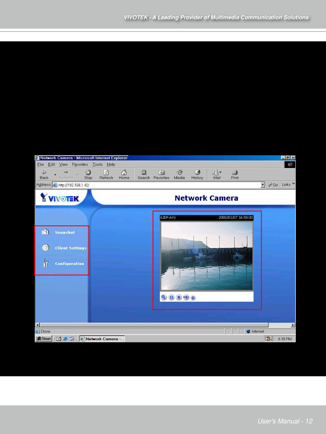 Vivotek IP7132 manual Primary user’s capability, Main Screen with Camera View 